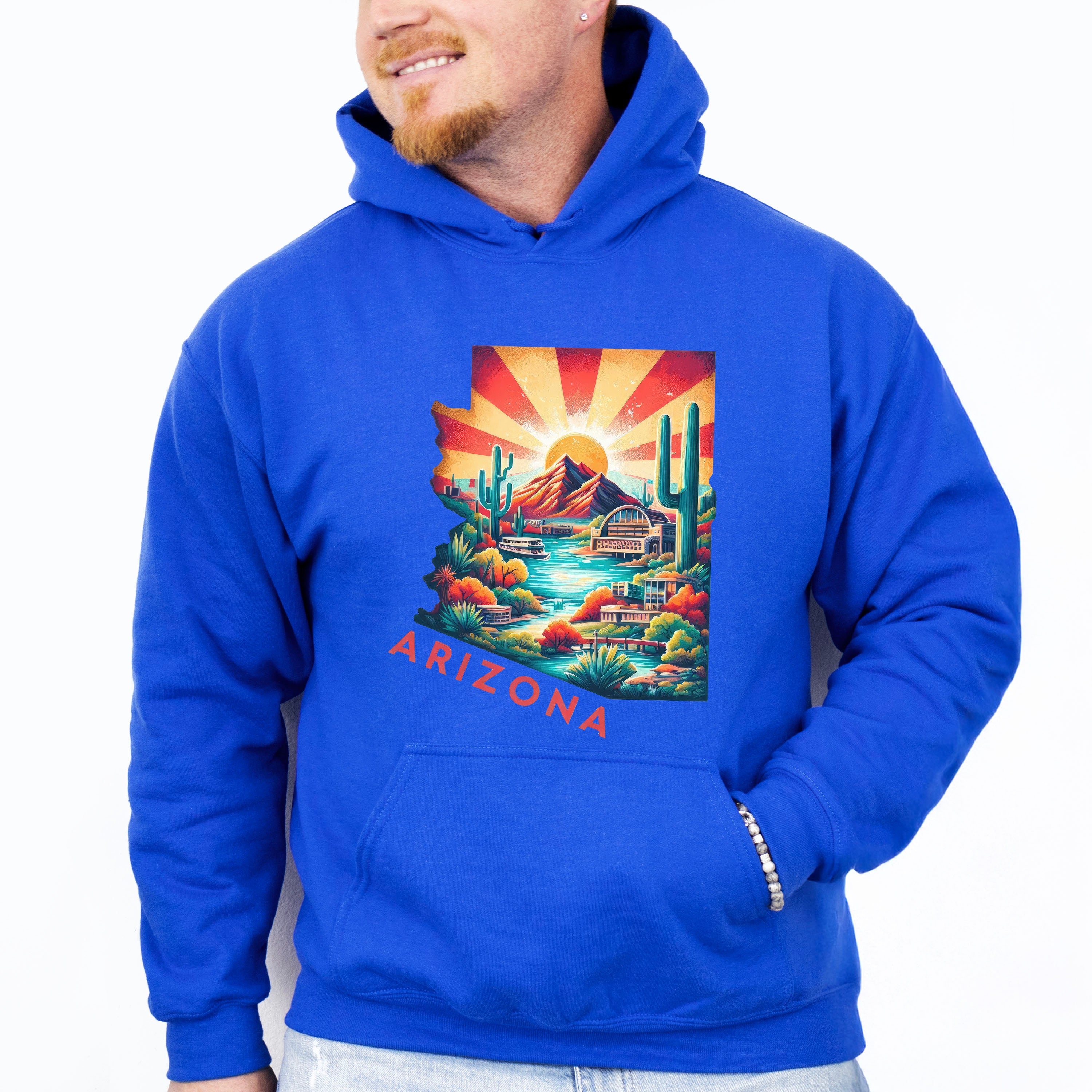 Colorful Arizona Design - States &amp; Cities Unisex Crewneck T-Shirt Sweatshirt Hoodie