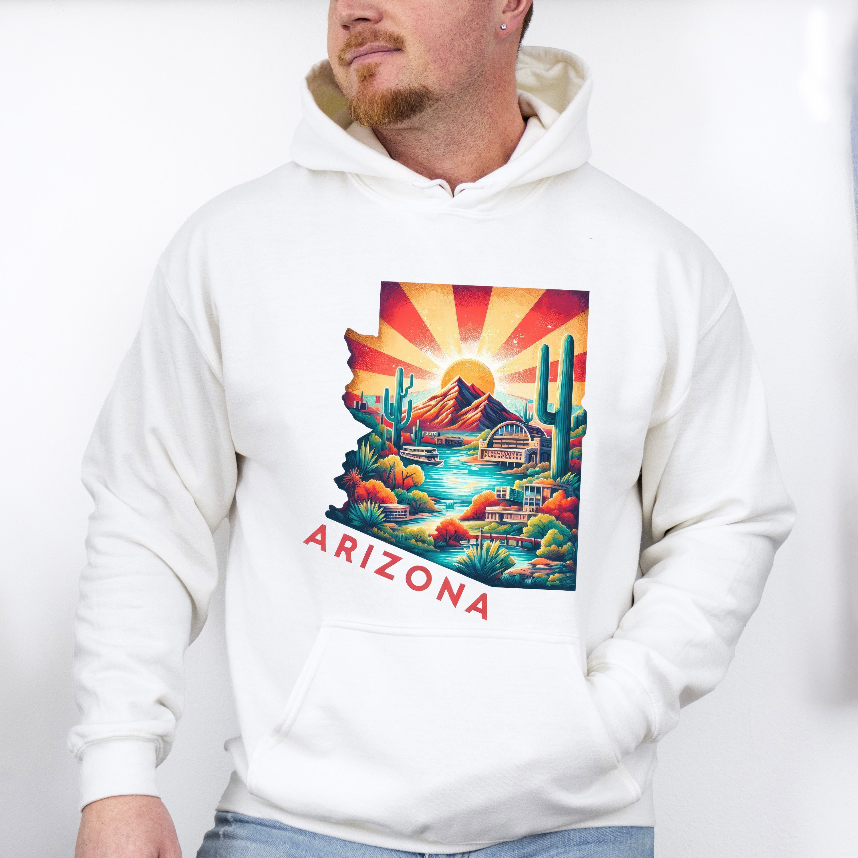Colorful Arizona Design - States &amp; Cities Unisex Crewneck T-Shirt Sweatshirt Hoodie