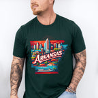 Colorful Arkansas Design - States & Cities Unisex Crewneck T-Shirt Sweatshirt Hoodie