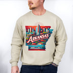 Colorful Arkansas Design - States & Cities Unisex Crewneck T-Shirt Sweatshirt Hoodie