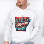 Colorful Arkansas Design - States & Cities Unisex Crewneck T-Shirt Sweatshirt Hoodie