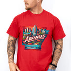 Colorful Arkansas Design - States & Cities Unisex Crewneck T-Shirt Sweatshirt Hoodie