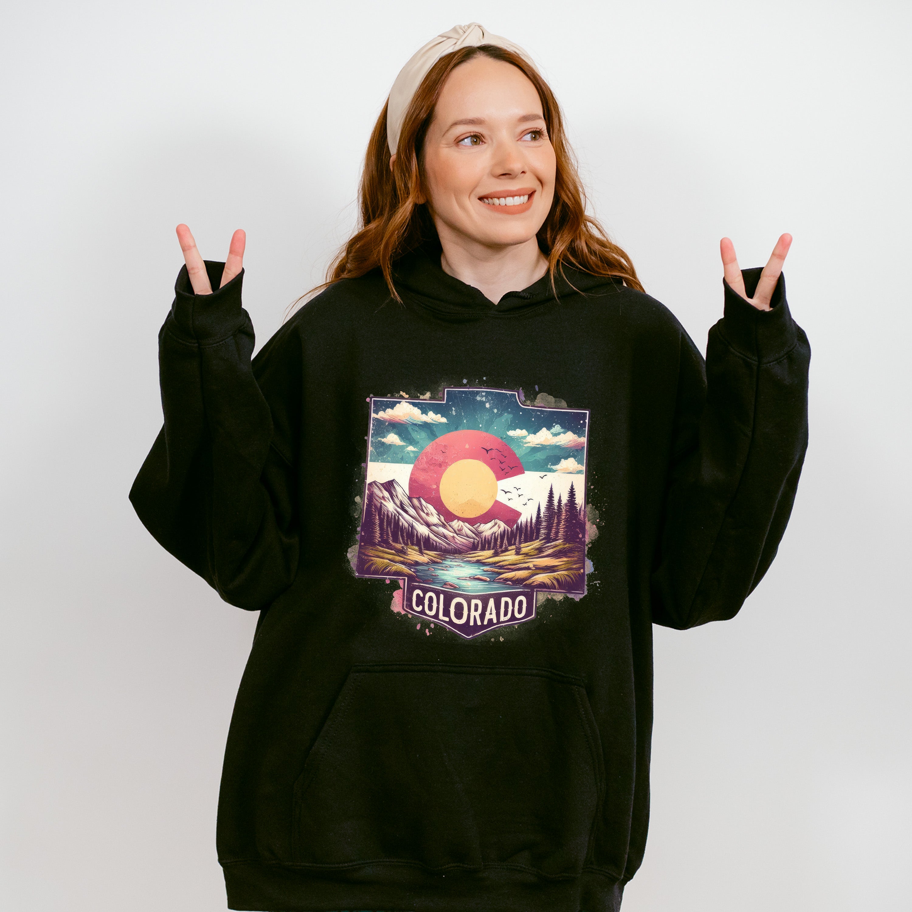 Colorful Colorado Design - States &amp; Cities Unisex Crewneck T-Shirt Sweatshirt Hoodie