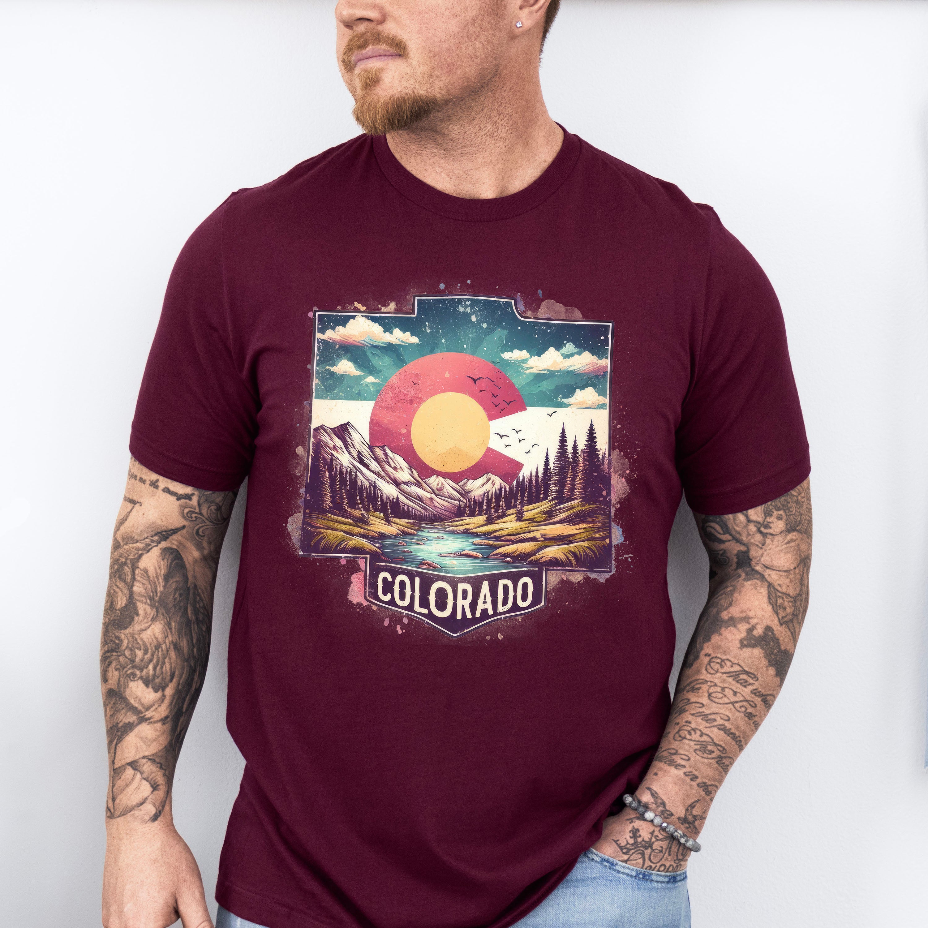 Colorful Colorado Design - States &amp; Cities Unisex Crewneck T-Shirt Sweatshirt Hoodie