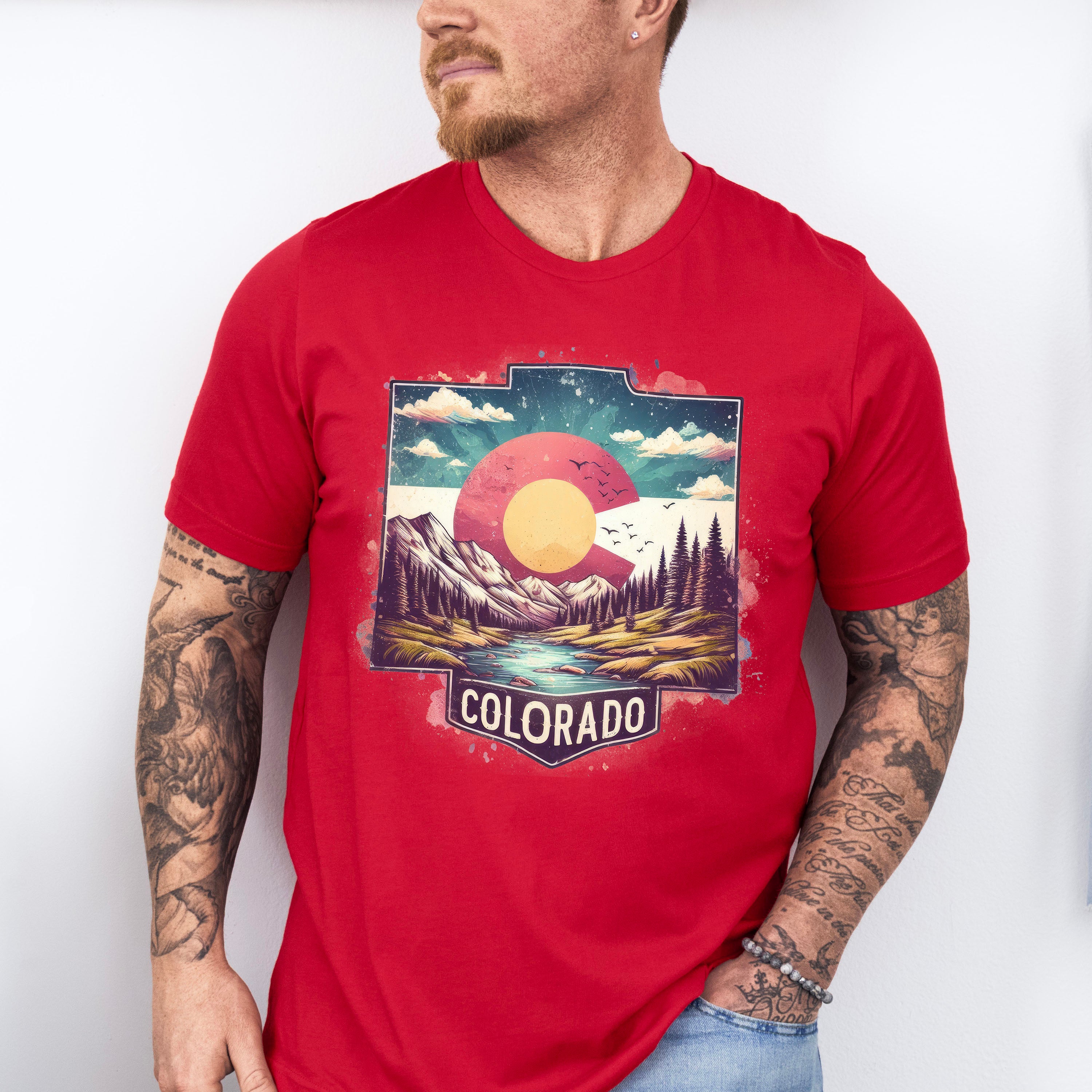 Colorful Colorado Design - States &amp; Cities Unisex Crewneck T-Shirt Sweatshirt Hoodie