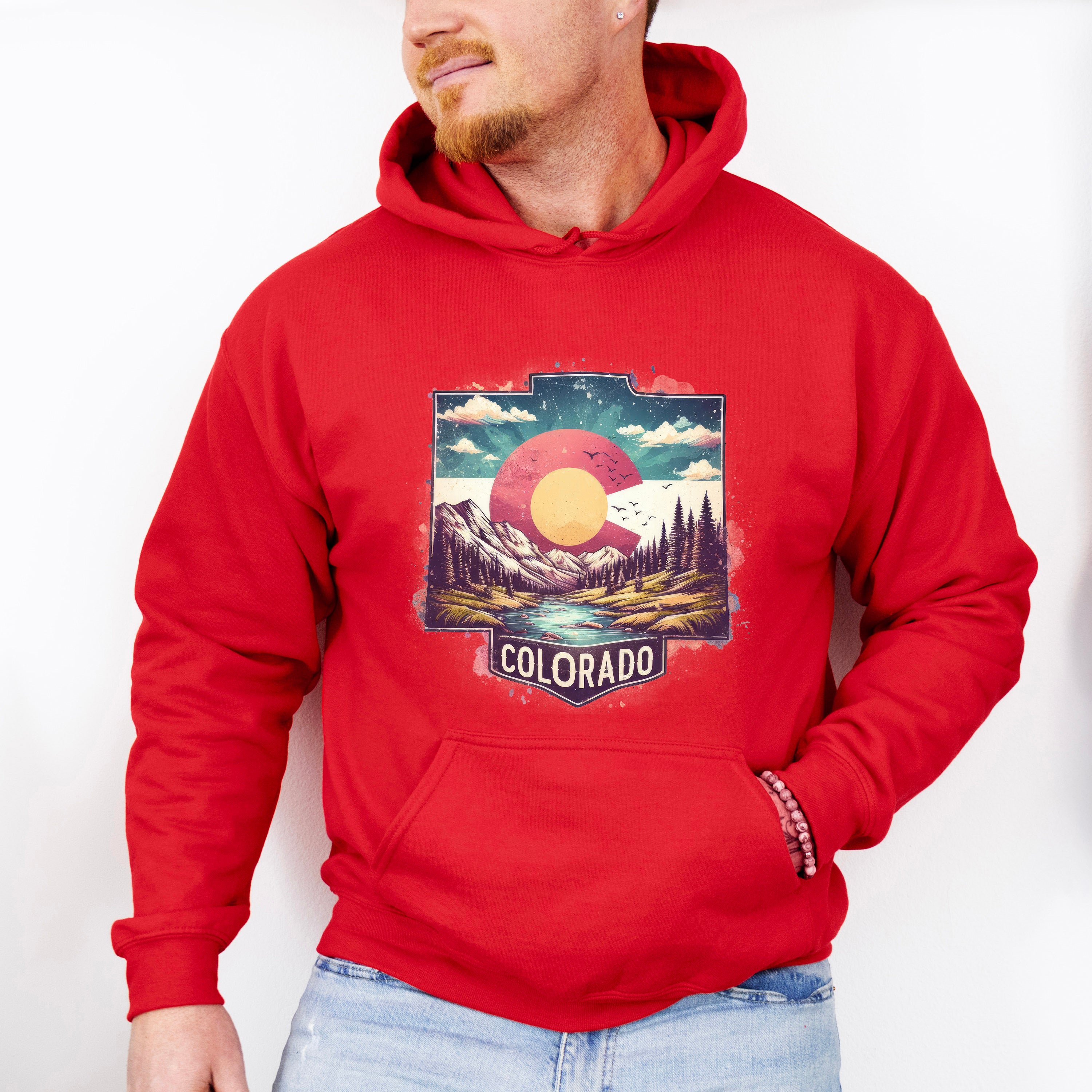 Colorful Colorado Design - States &amp; Cities Unisex Crewneck T-Shirt Sweatshirt Hoodie