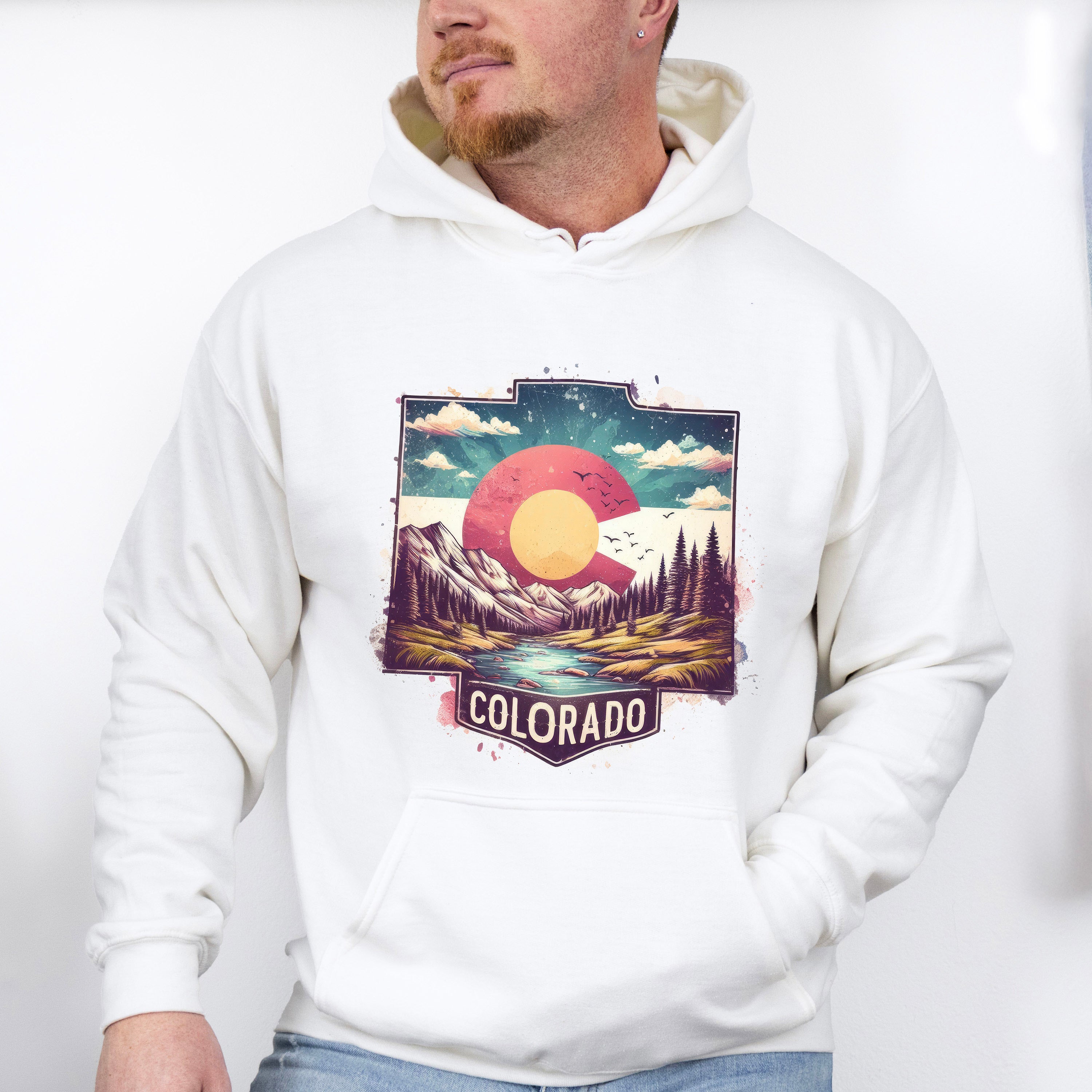 Colorful Colorado Design - States &amp; Cities Unisex Crewneck T-Shirt Sweatshirt Hoodie