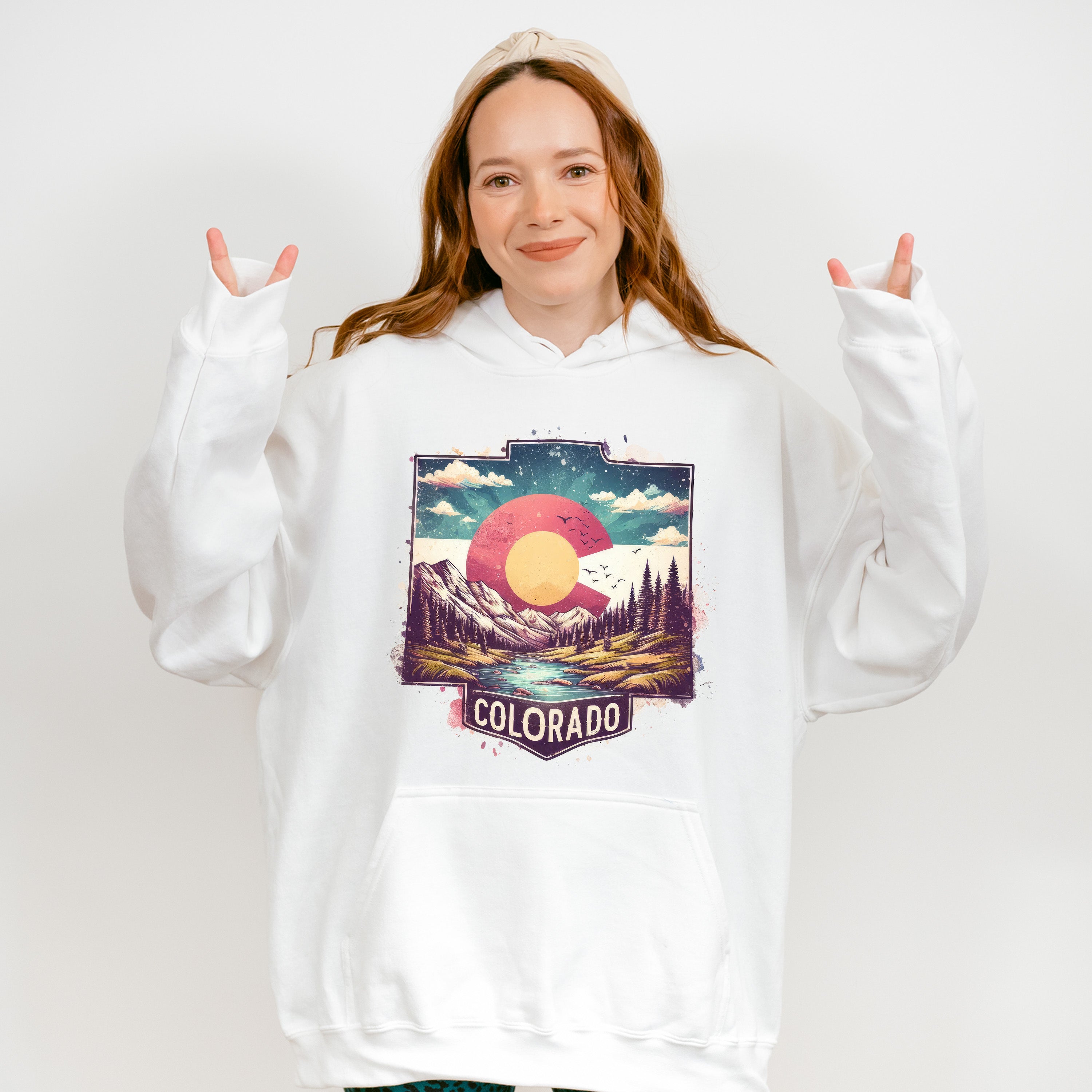 Colorful Colorado Design - States &amp; Cities Unisex Crewneck T-Shirt Sweatshirt Hoodie