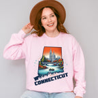 Colorful Connecticut Design - States & Cities Unisex Crewneck T-Shirt Sweatshirt Hoodie