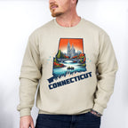 Colorful Connecticut Design - States & Cities Unisex Crewneck T-Shirt Sweatshirt Hoodie