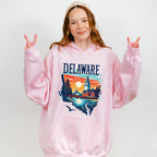 Colorful Delaware Design - States & Cities Unisex Crewneck T-Shirt Sweatshirt Hoodie