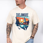 Colorful Delaware Design - States & Cities Unisex Crewneck T-Shirt Sweatshirt Hoodie