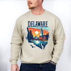 Colorful Delaware Design - States & Cities Unisex Crewneck T-Shirt Sweatshirt Hoodie