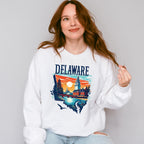 Colorful Delaware Design - States & Cities Unisex Crewneck T-Shirt Sweatshirt Hoodie