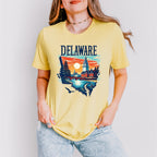 Colorful Delaware Design - States & Cities Unisex Crewneck T-Shirt Sweatshirt Hoodie
