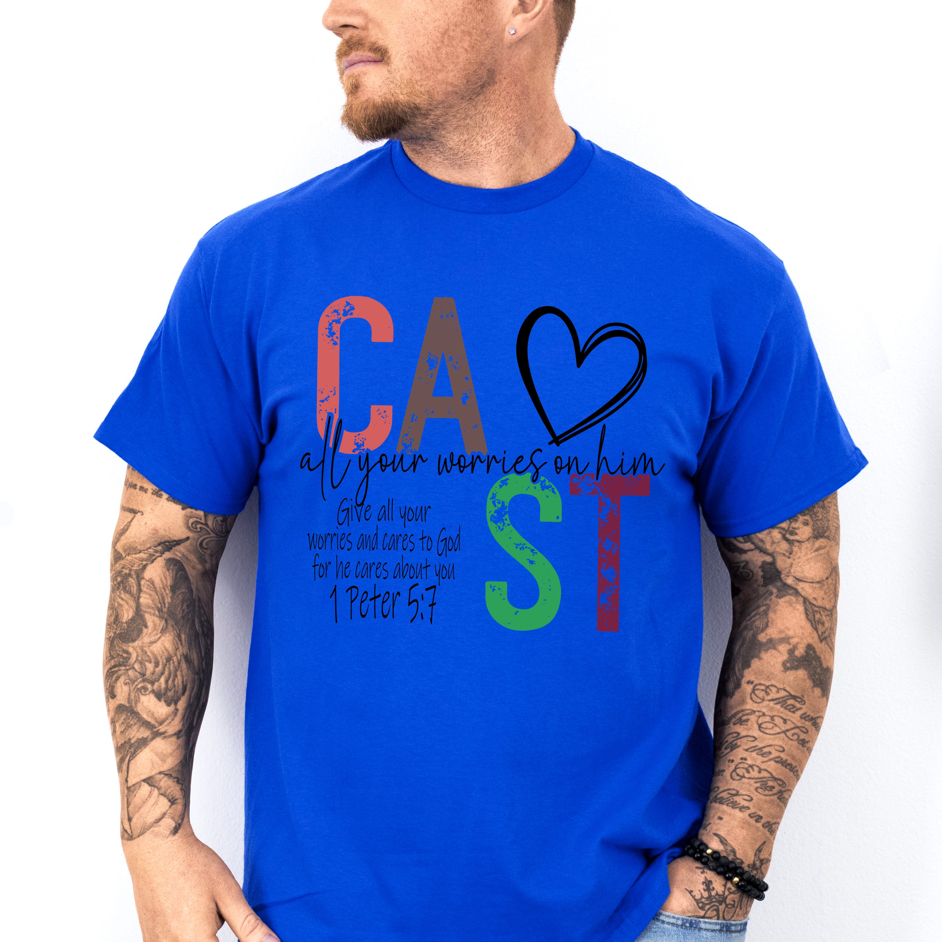 Cast All Your Worries On Him - Christianity Unisex Crewneck T-Shirt Sweatshirt Hoodie