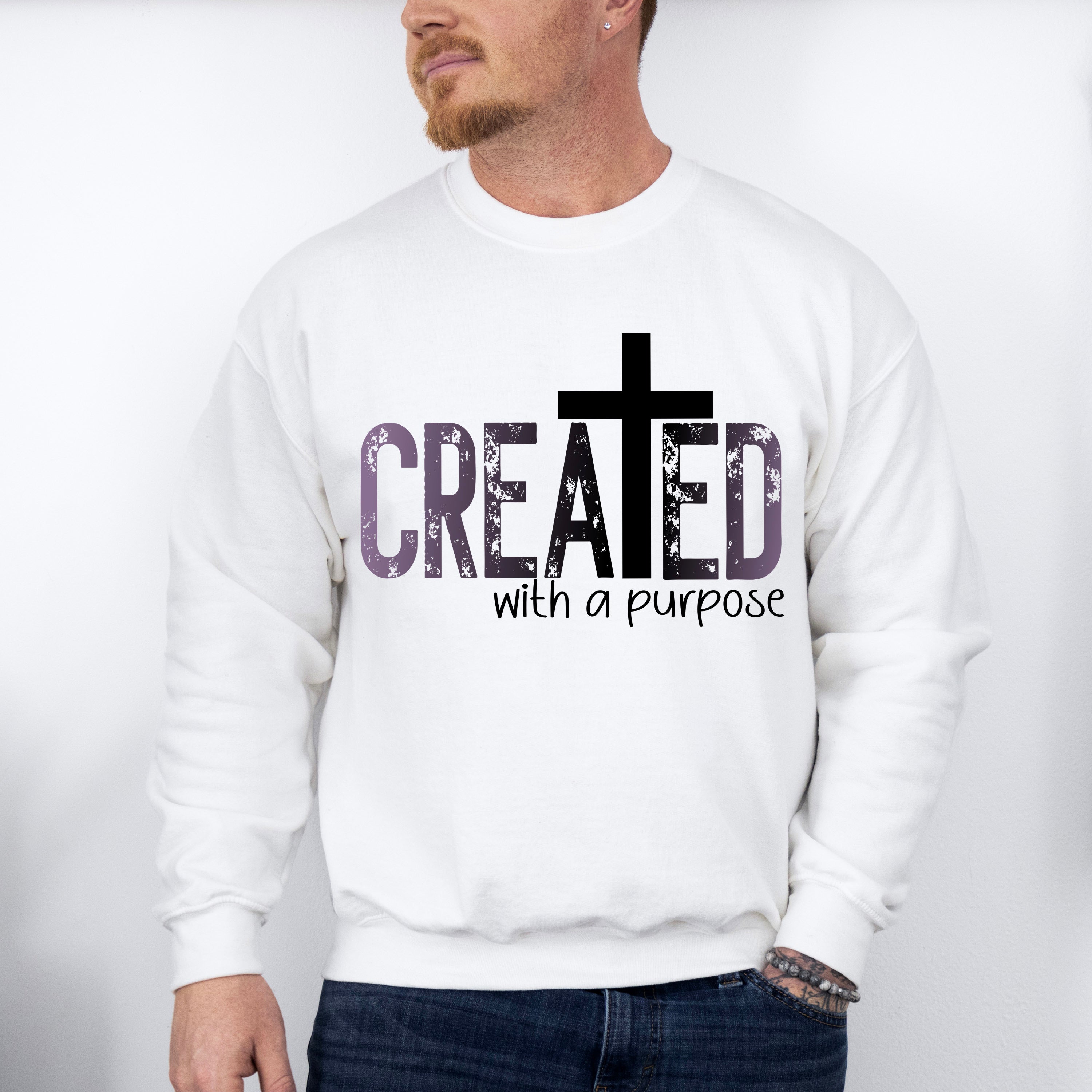 Created With A Purpose - Christianity Unisex Crewneck T-Shirt Sweatshirt Hoodie
