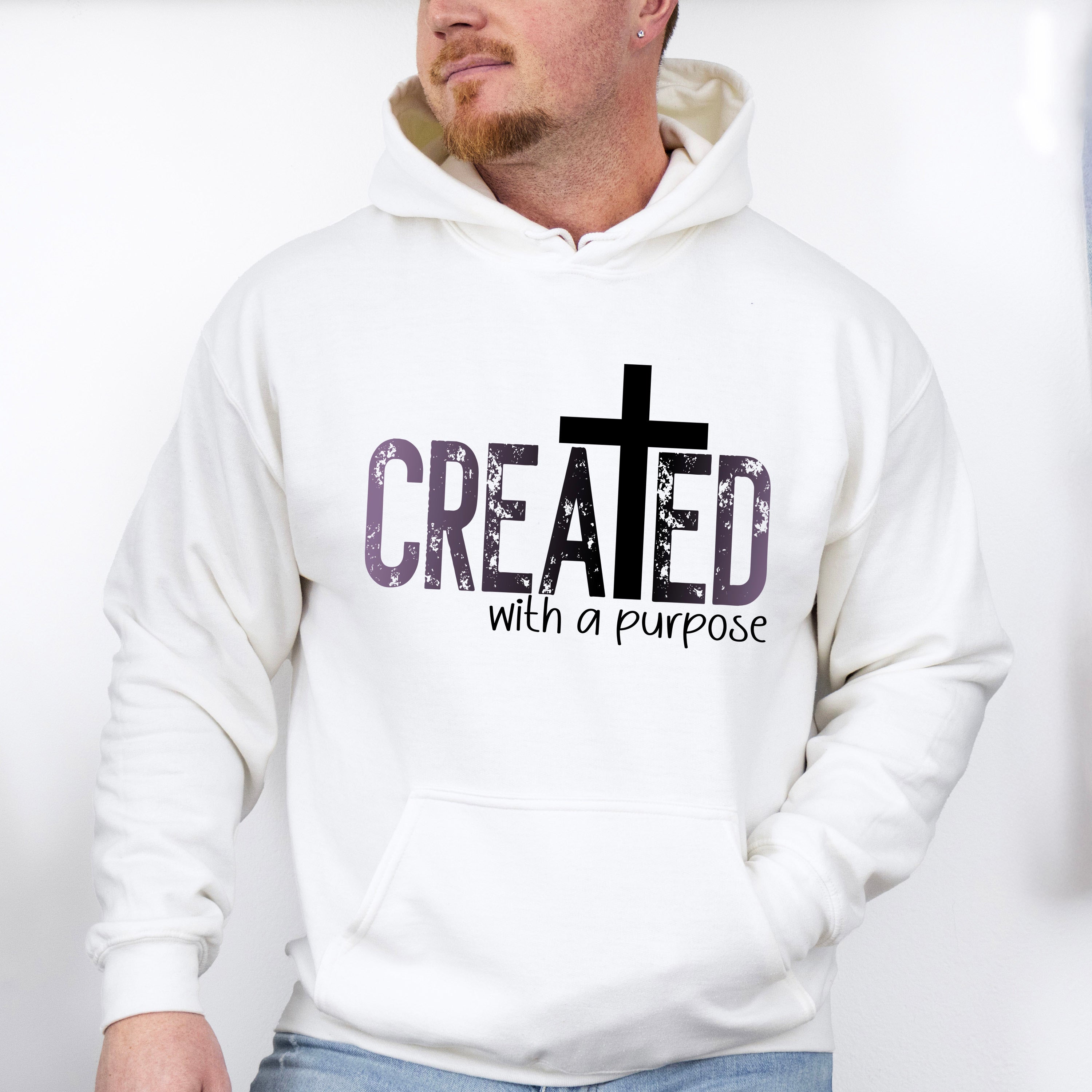 Created With A Purpose - Christianity Unisex Crewneck T-Shirt Sweatshirt Hoodie