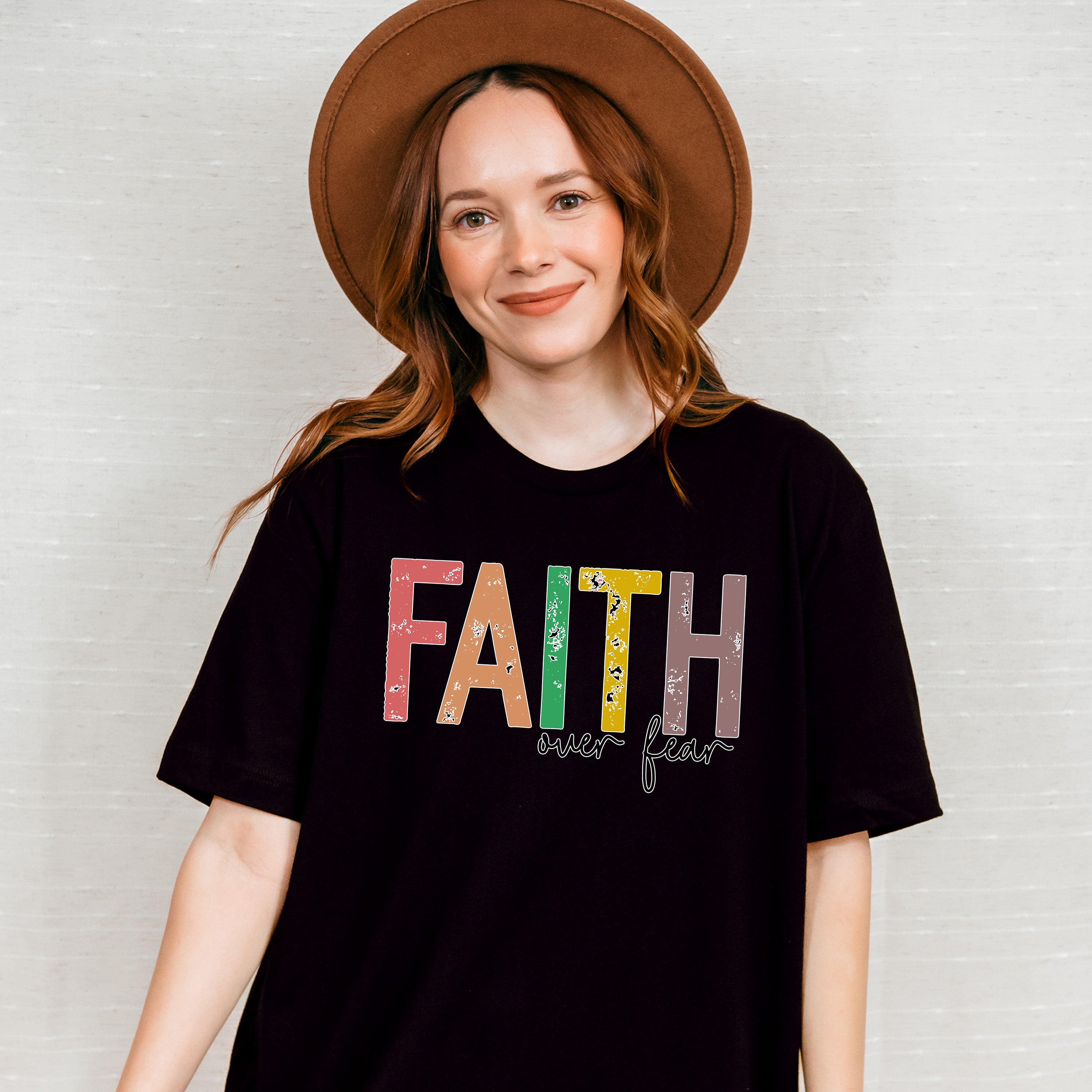 Faith Over Fear Colorful Design - Christianity Unisex Crewneck T-Shirt Sweatshirt Hoodie