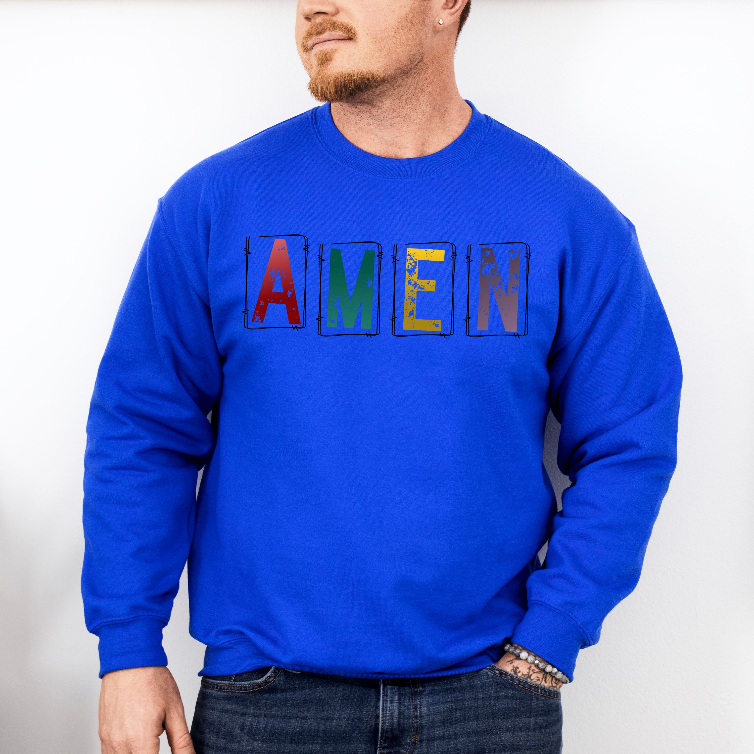 Amen Colorful Design - Christianity Unisex Crewneck T-Shirt Sweatshirt Hoodie