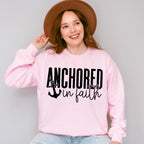 Anchored In Faith Design - Christianity Unisex Crewneck T-Shirt Sweatshirt Hoodie