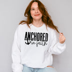 Anchored In Faith Design - Christianity Unisex Crewneck T-Shirt Sweatshirt Hoodie