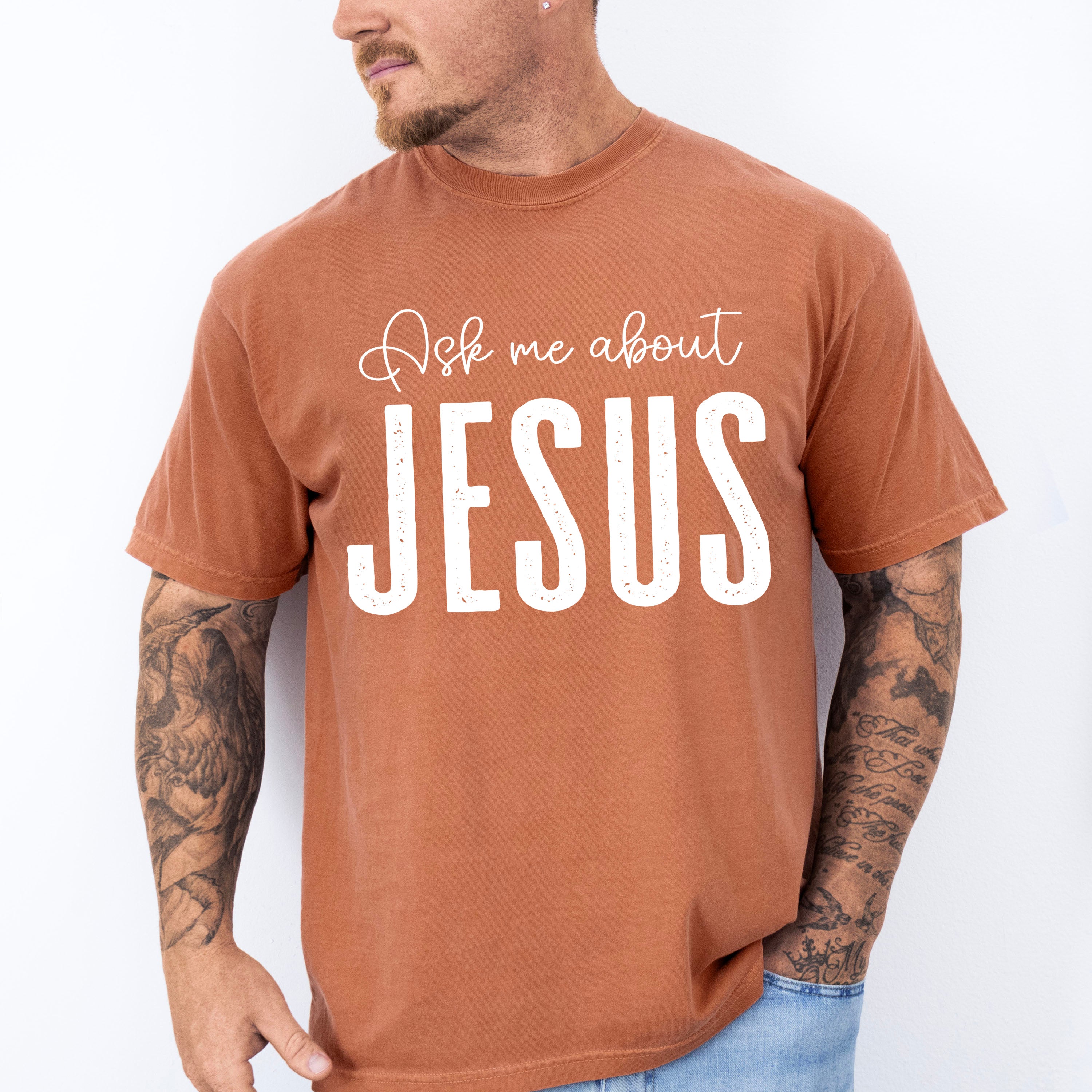 Ask Me About Jesus - Christianity Unisex Crewneck T-Shirt Sweatshirt Hoodie