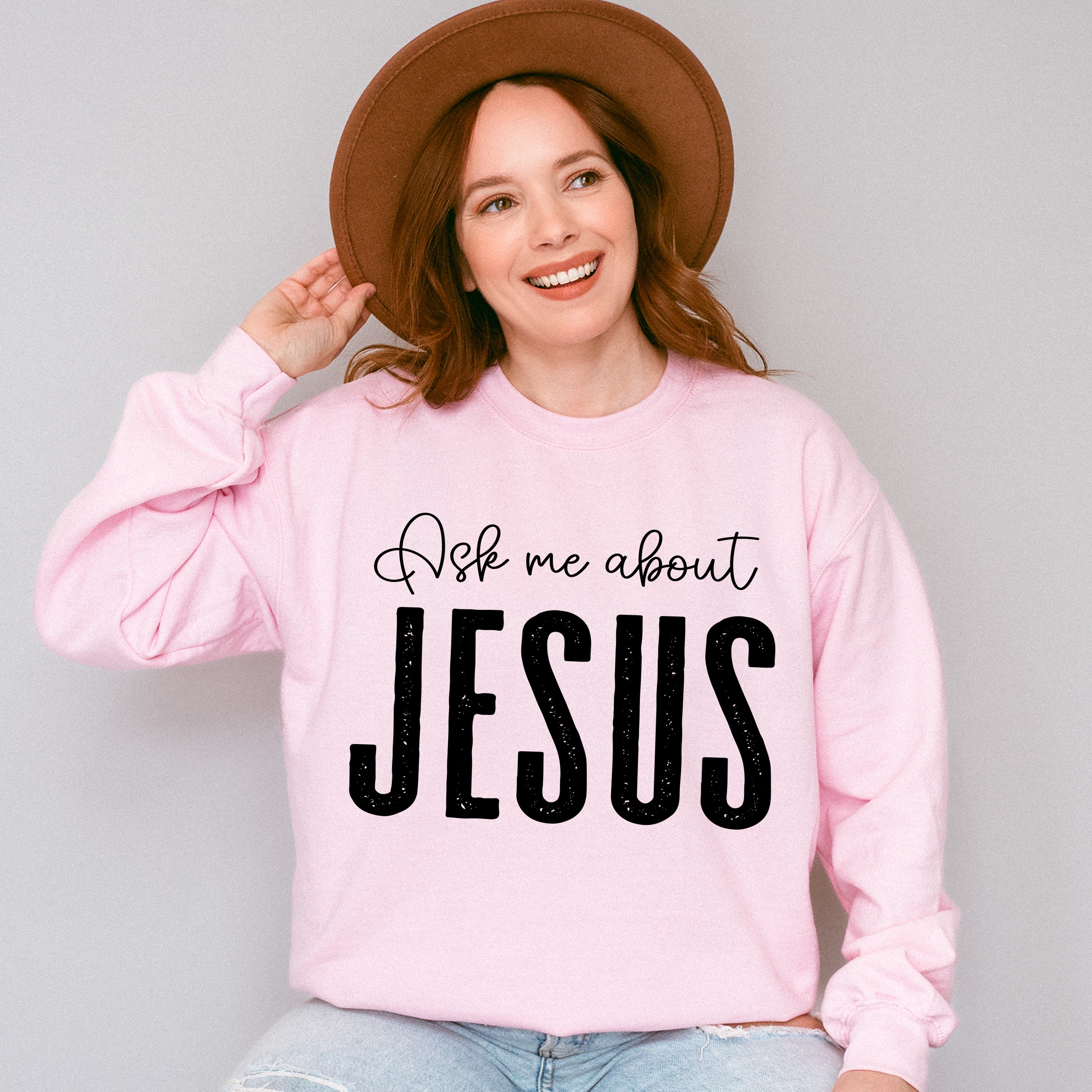 Ask Me About Jesus - Christianity Unisex Crewneck T-Shirt Sweatshirt Hoodie