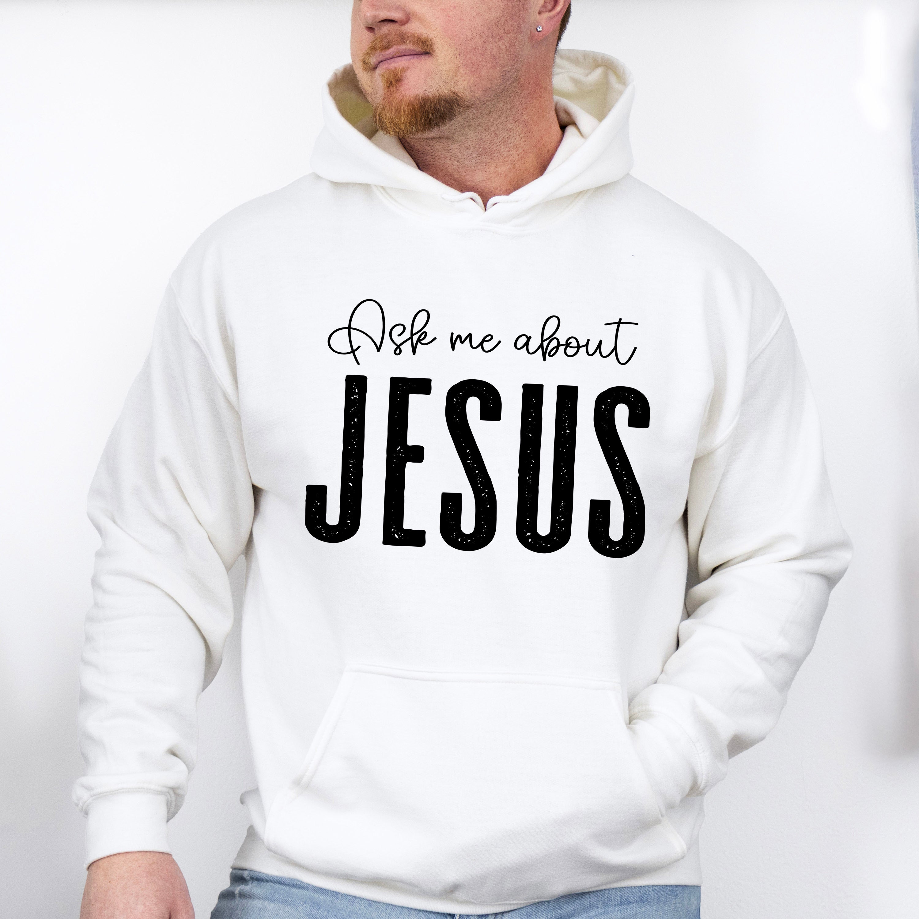Ask Me About Jesus - Christianity Unisex Crewneck T-Shirt Sweatshirt Hoodie
