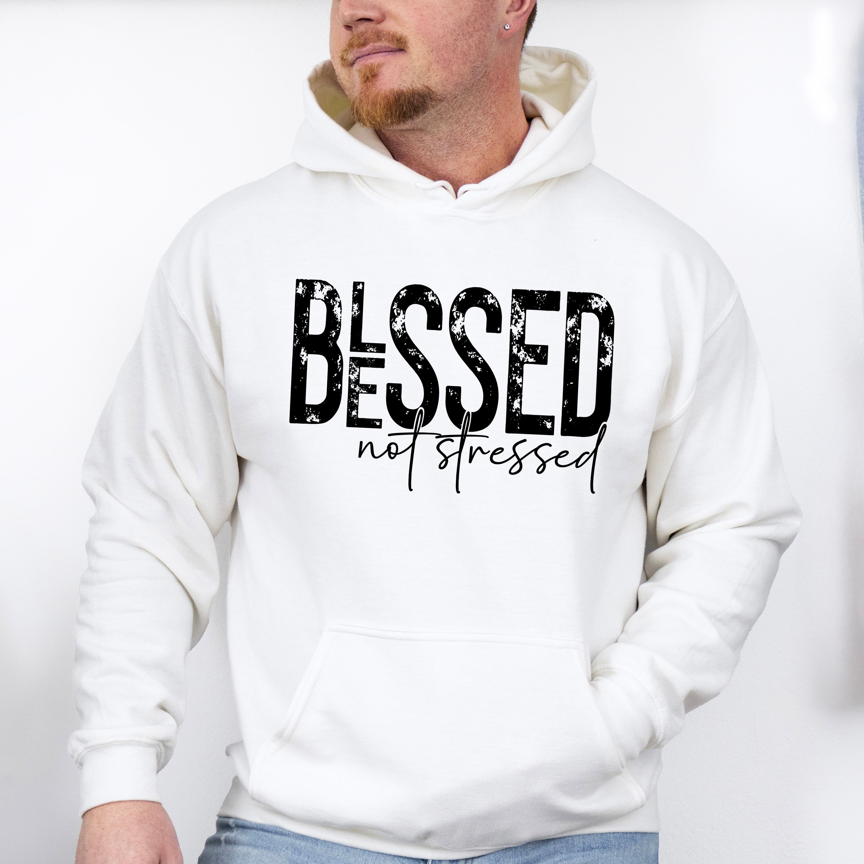 Blessed Not Stressed - Christianity Unisex Crewneck T-Shirt Sweatshirt Hoodie