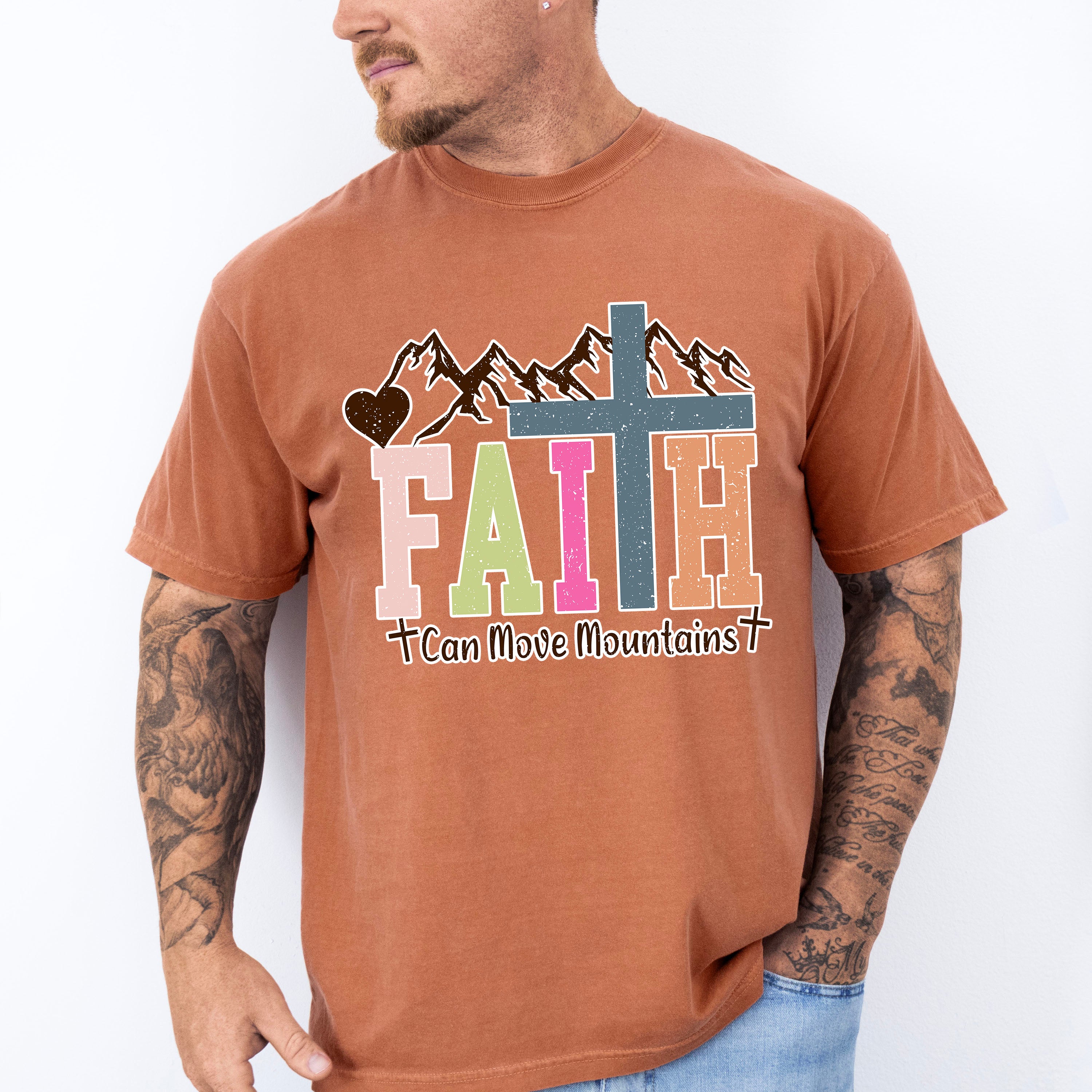 Faith Can Move Mountains - Christianity Unisex Crewneck T-Shirt Sweatshirt Hoodie