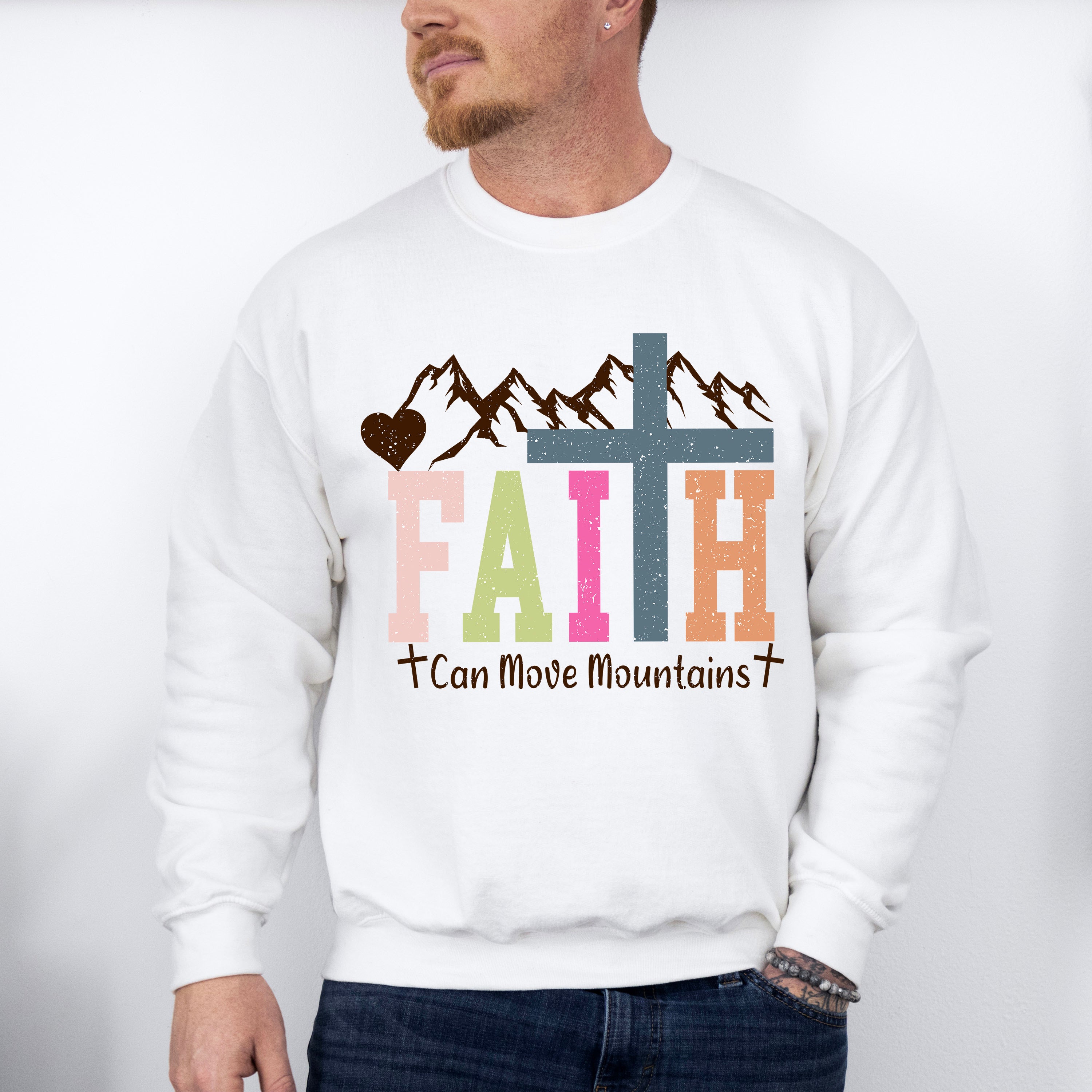 Faith Can Move Mountains - Christianity Unisex Crewneck T-Shirt Sweatshirt Hoodie