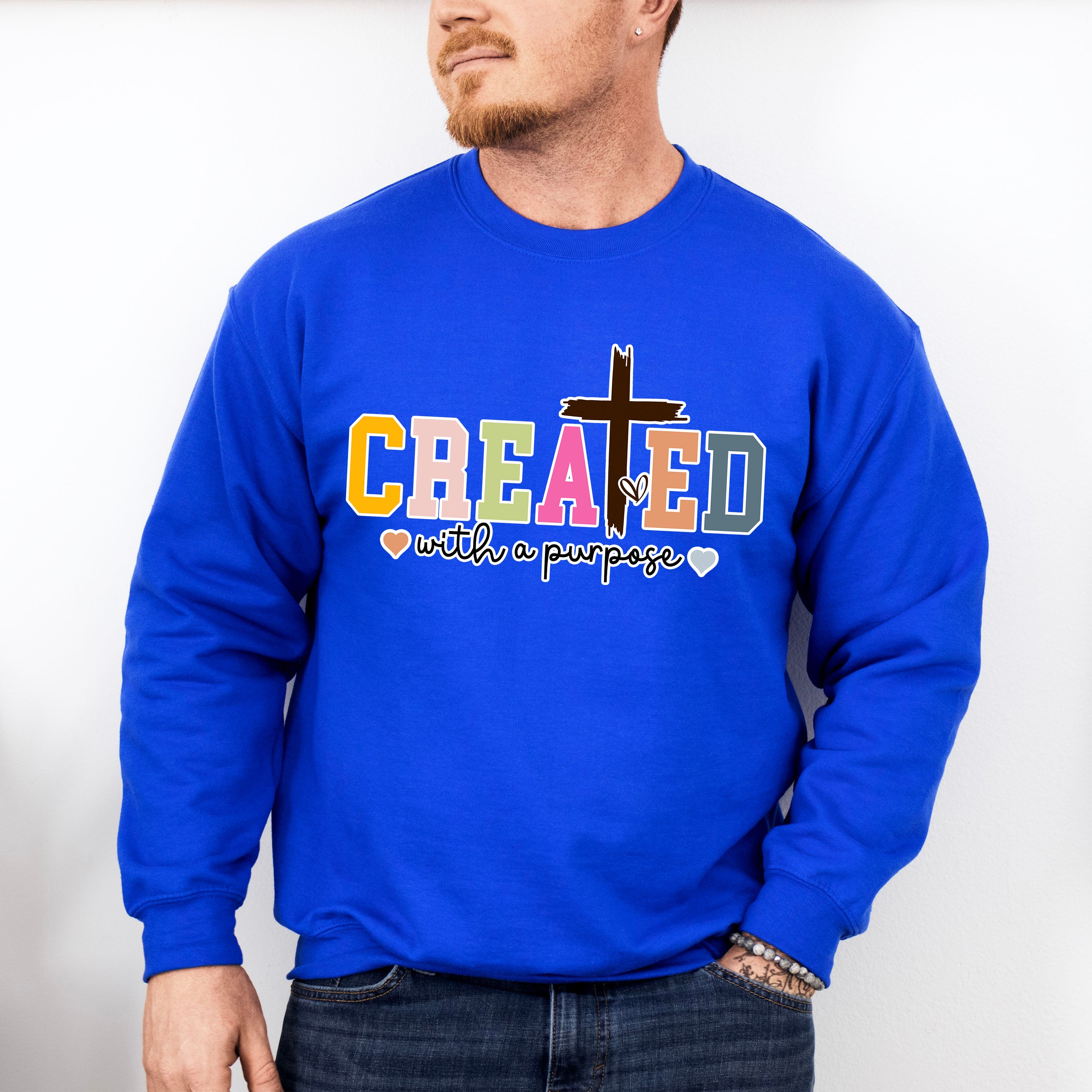 Created With A Purpose - Christianity Unisex Crewneck T-Shirt Sweatshirt Hoodie