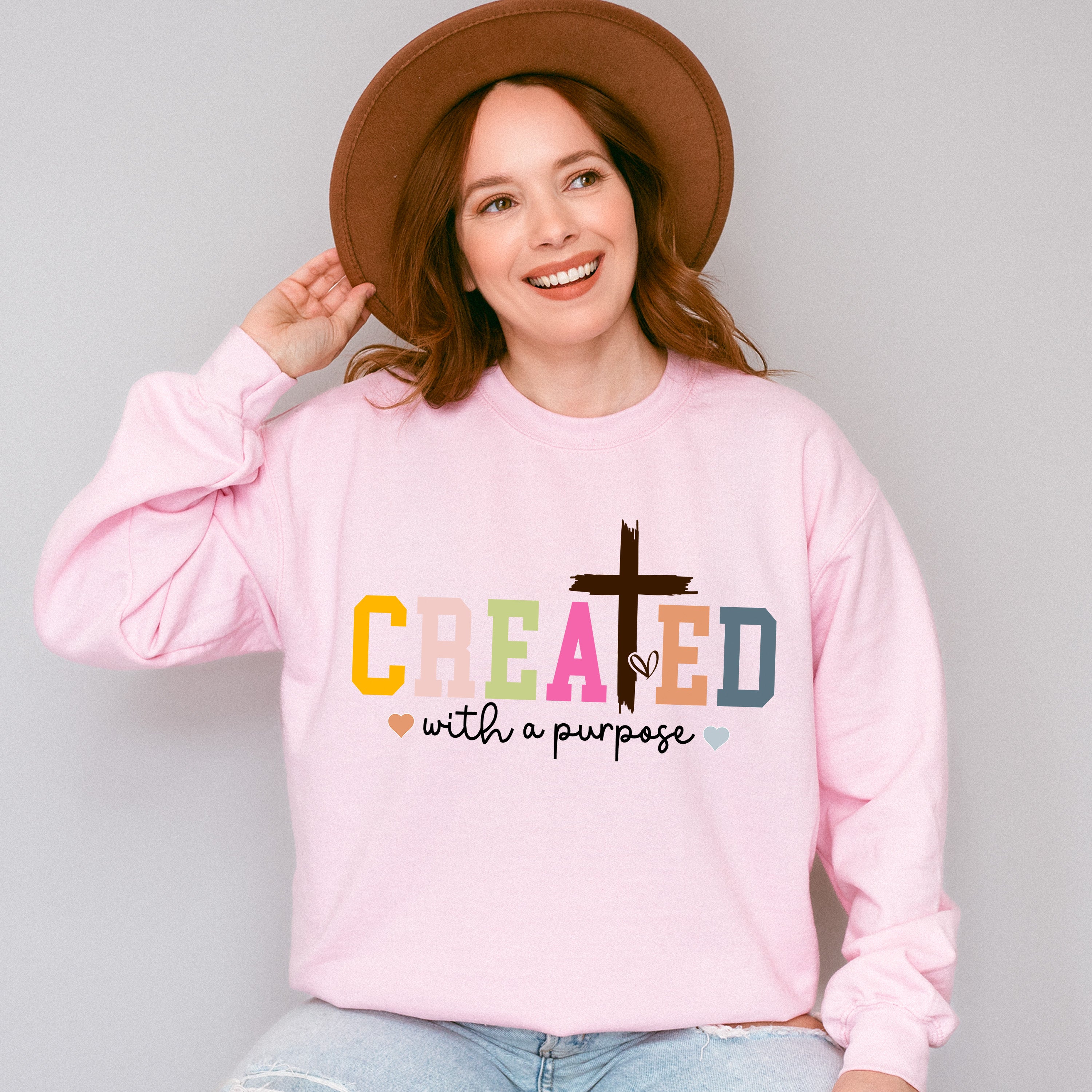 Created With A Purpose - Christianity Unisex Crewneck T-Shirt Sweatshirt Hoodie