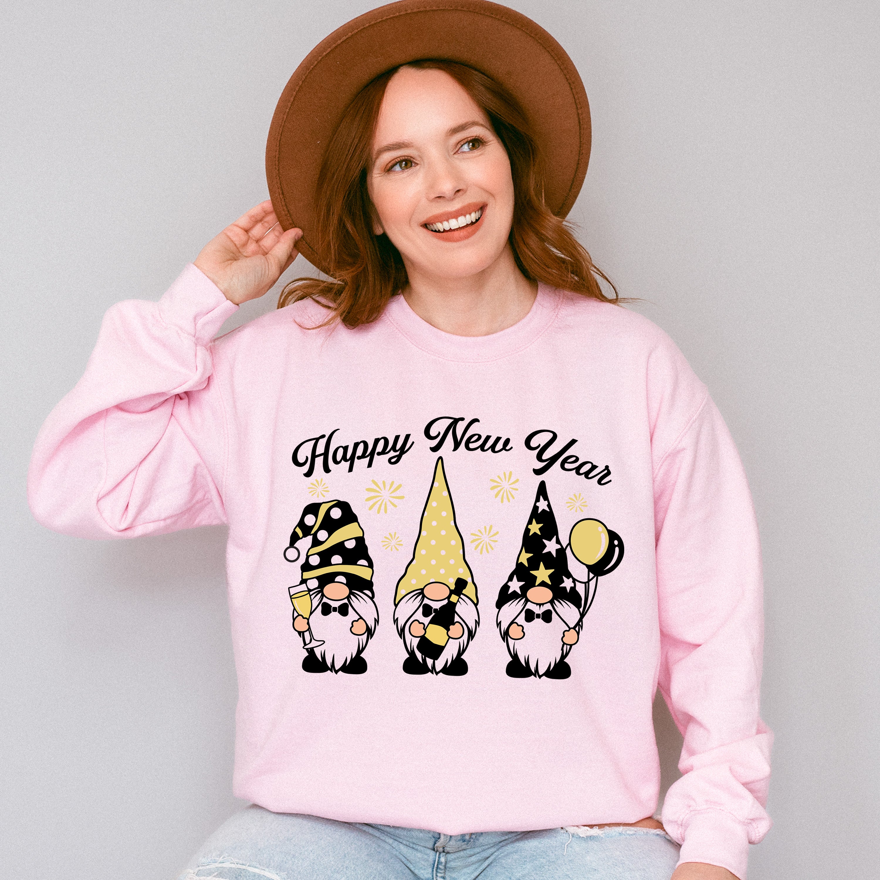 Happy New Year Gnomies - New Years Unisex Crewneck T-Shirt Sweatshirt Hoodie