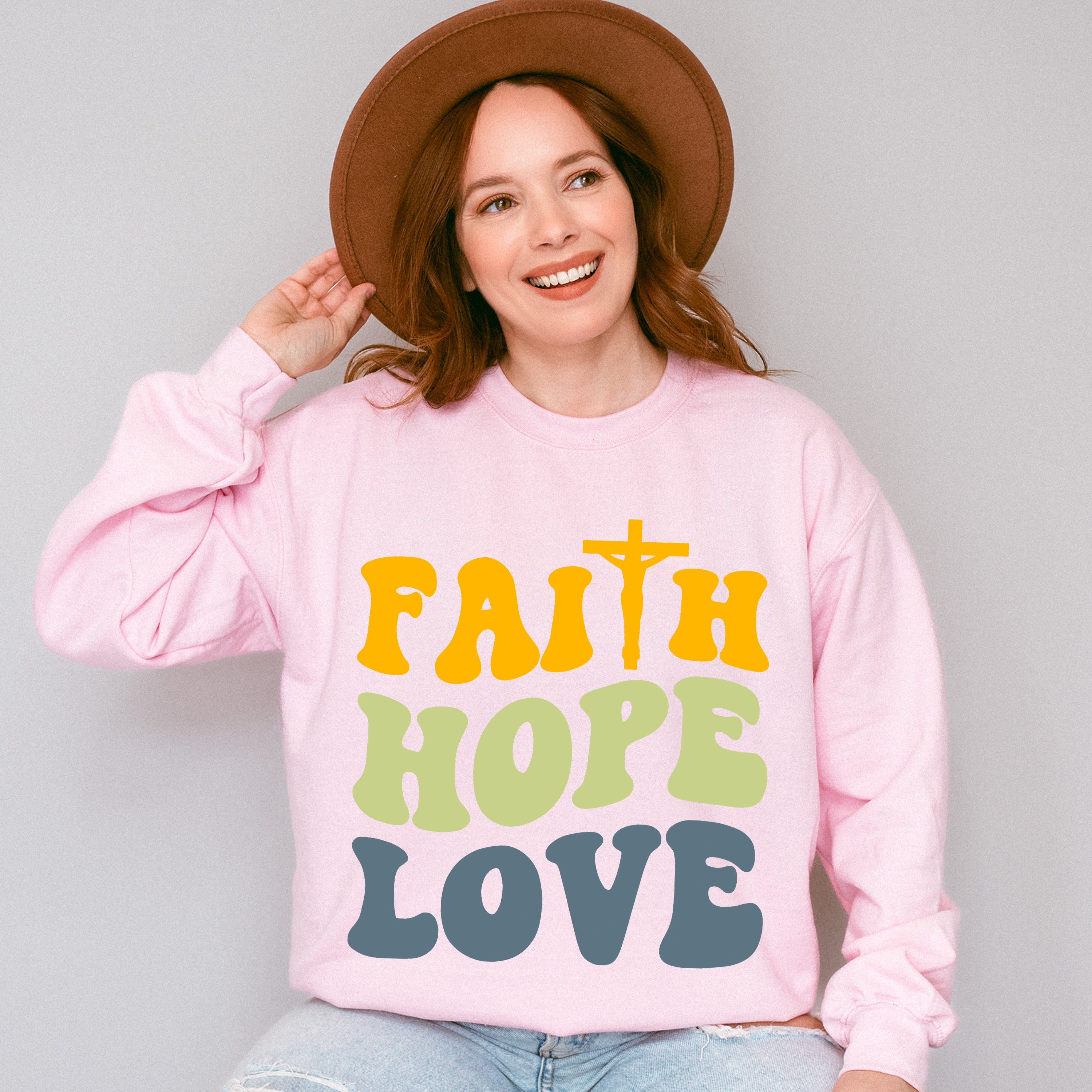 Faith Love Hope - Christianity Unisex Crewneck T-Shirt Sweatshirt Hoodie