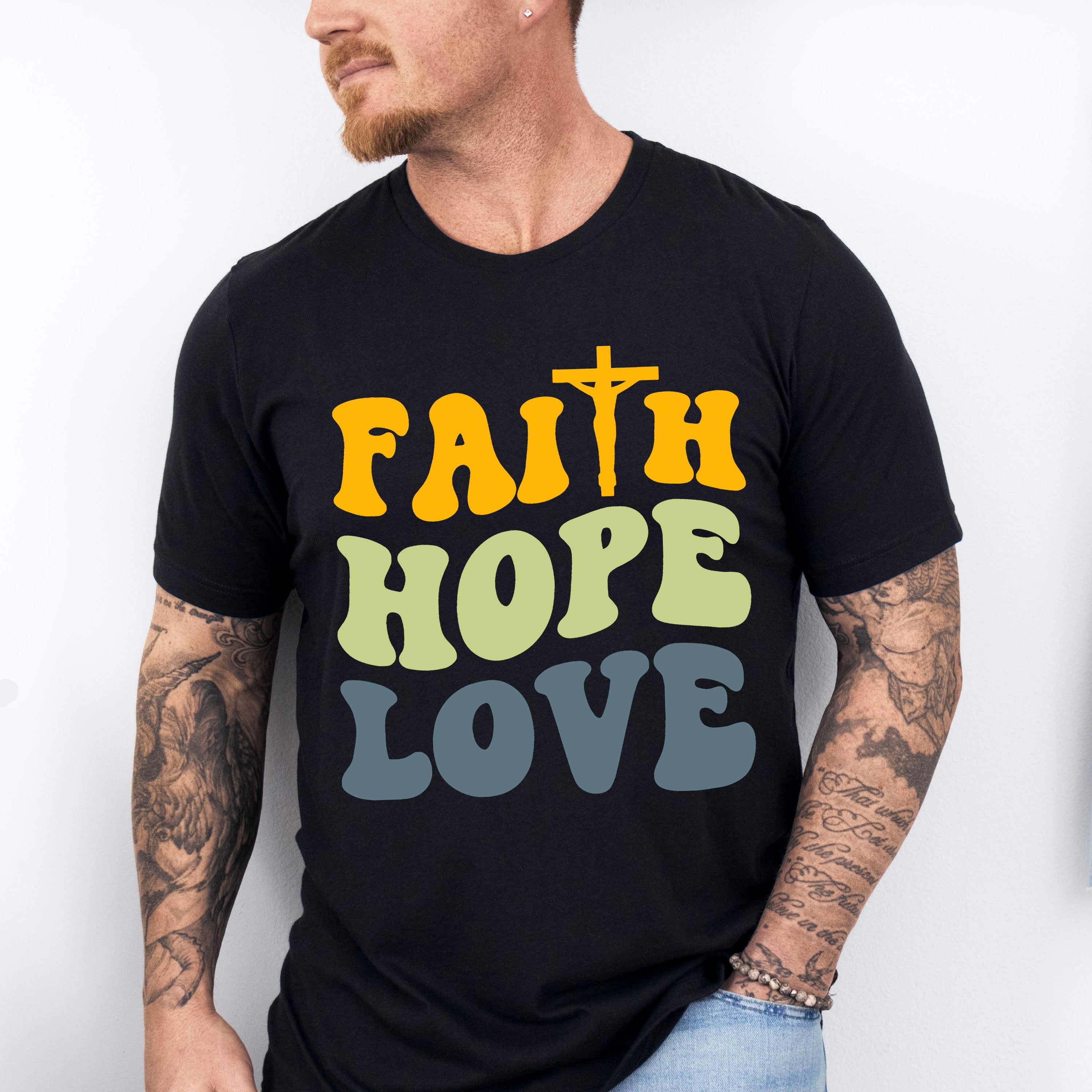 Faith Love Hope - Christianity Unisex Crewneck T-Shirt Sweatshirt Hoodie