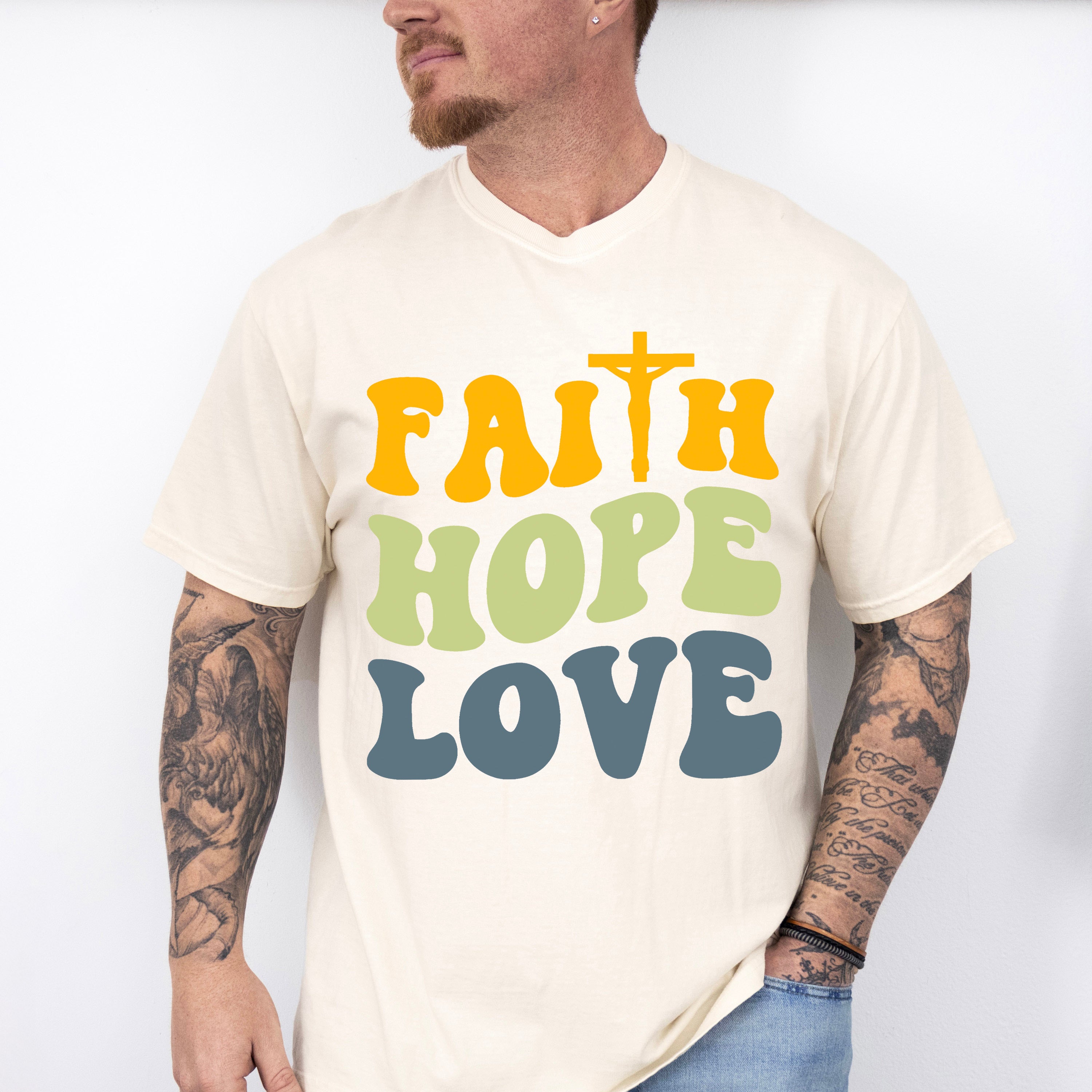 Faith Love Hope - Christianity Unisex Crewneck T-Shirt Sweatshirt Hoodie