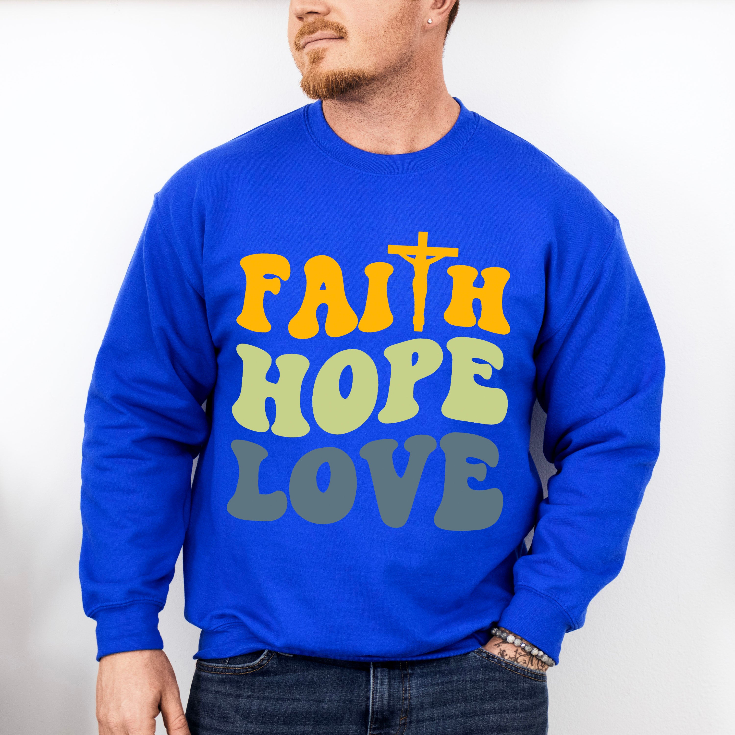 Faith Love Hope - Christianity Unisex Crewneck T-Shirt Sweatshirt Hoodie