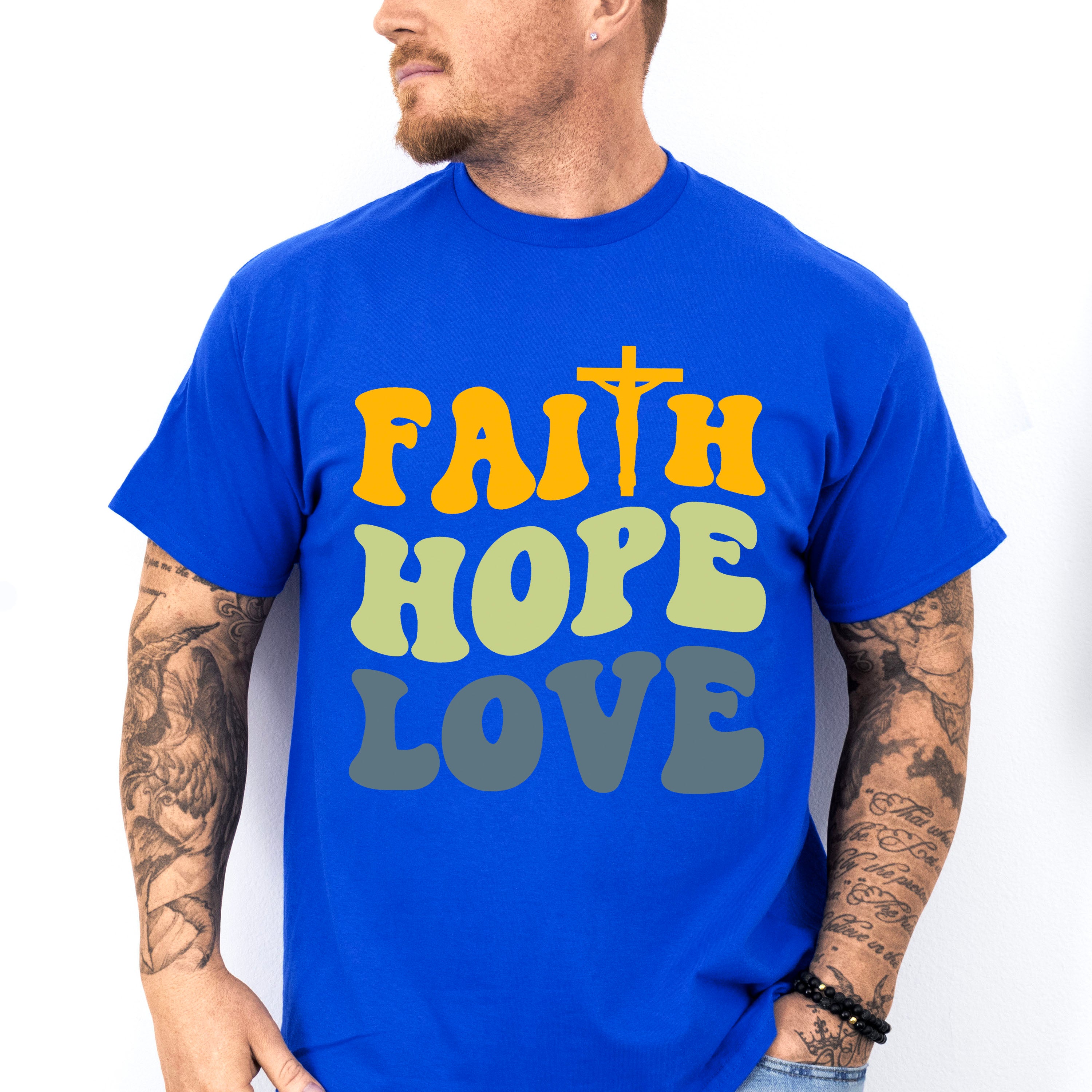 Faith Love Hope - Christianity Unisex Crewneck T-Shirt Sweatshirt Hoodie
