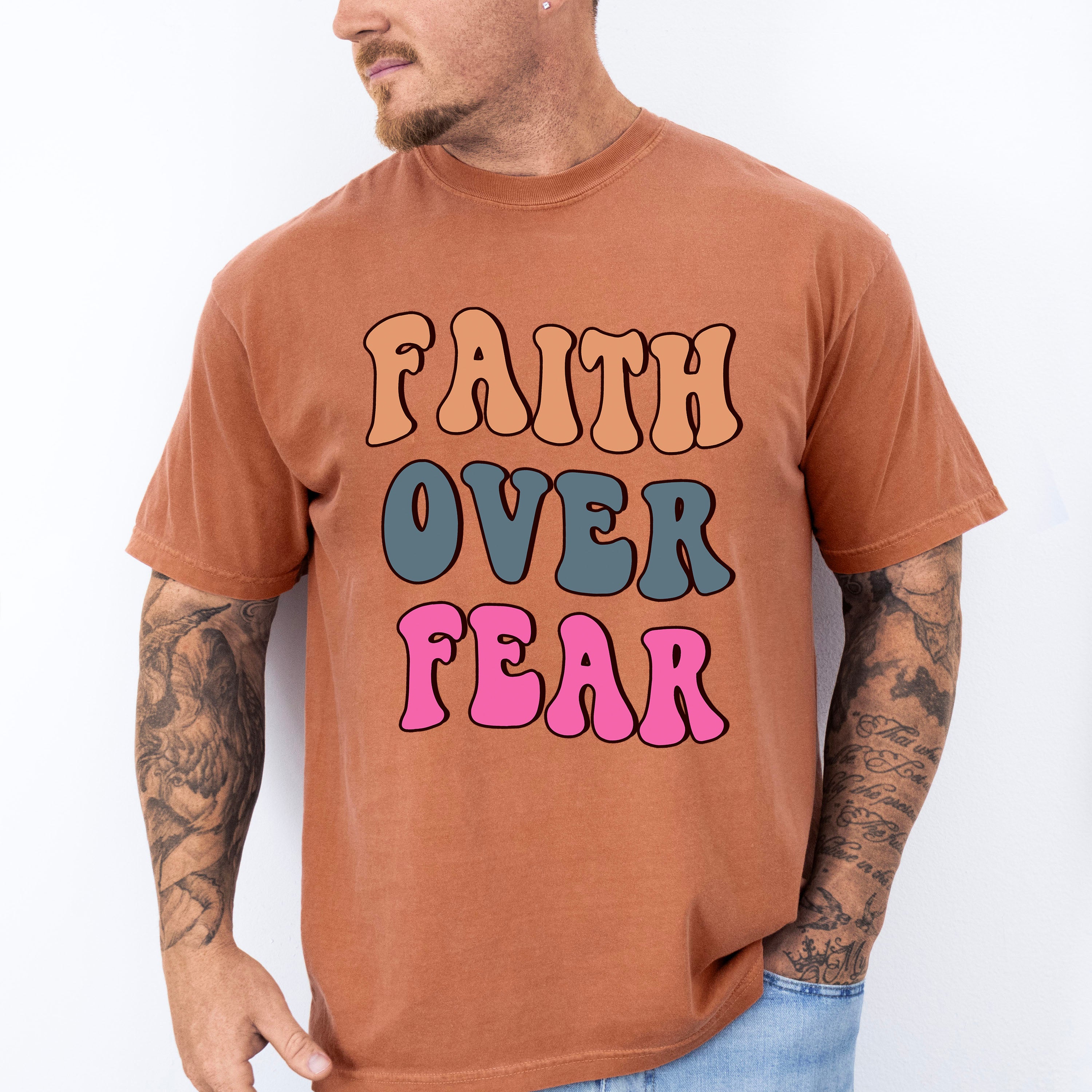 Faith Love Fear - Christianity Unisex Crewneck T-Shirt Sweatshirt Hoodie