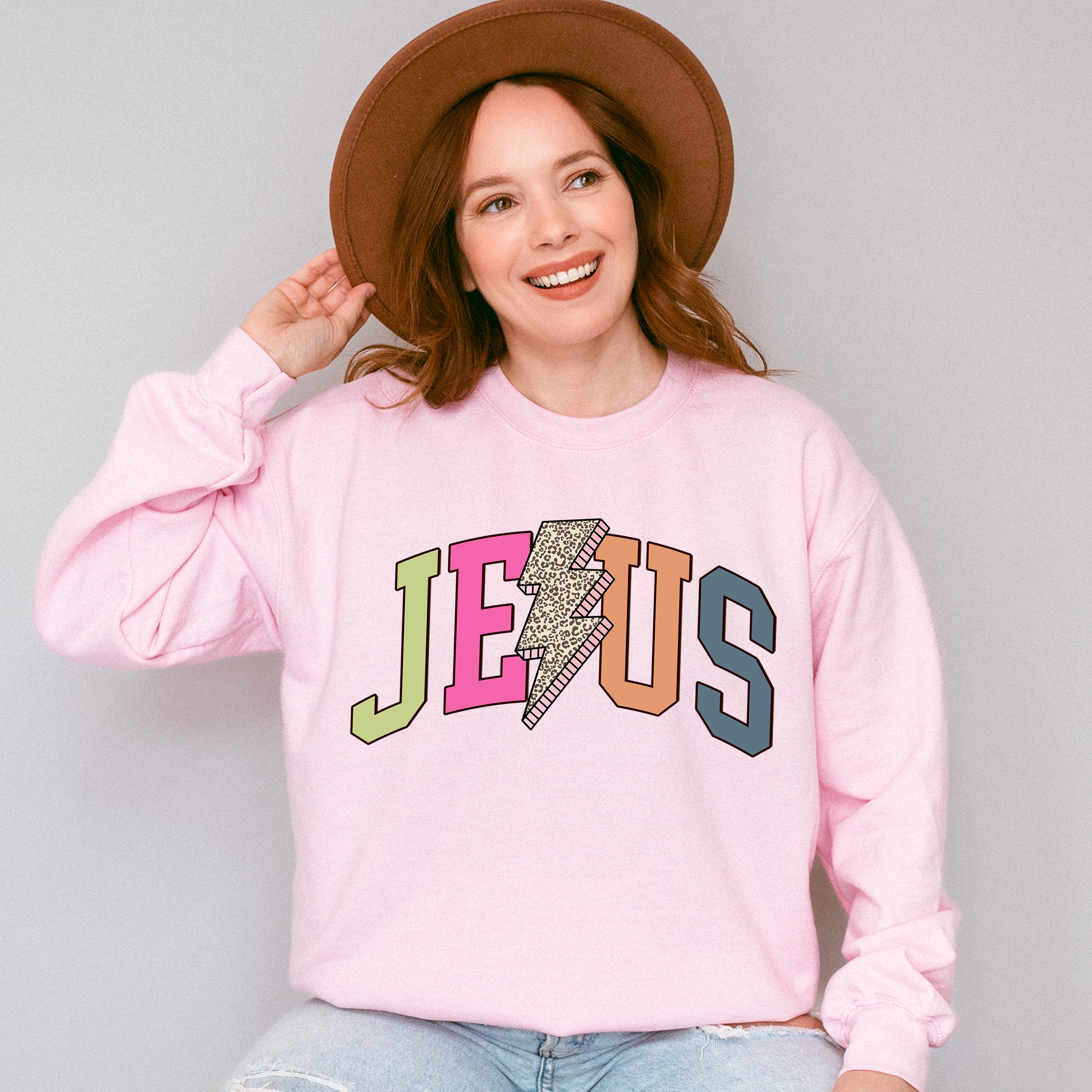 Jesus Lightning Bolt Design - Christianity Unisex Crewneck T-Shirt Sweatshirt Hoodie