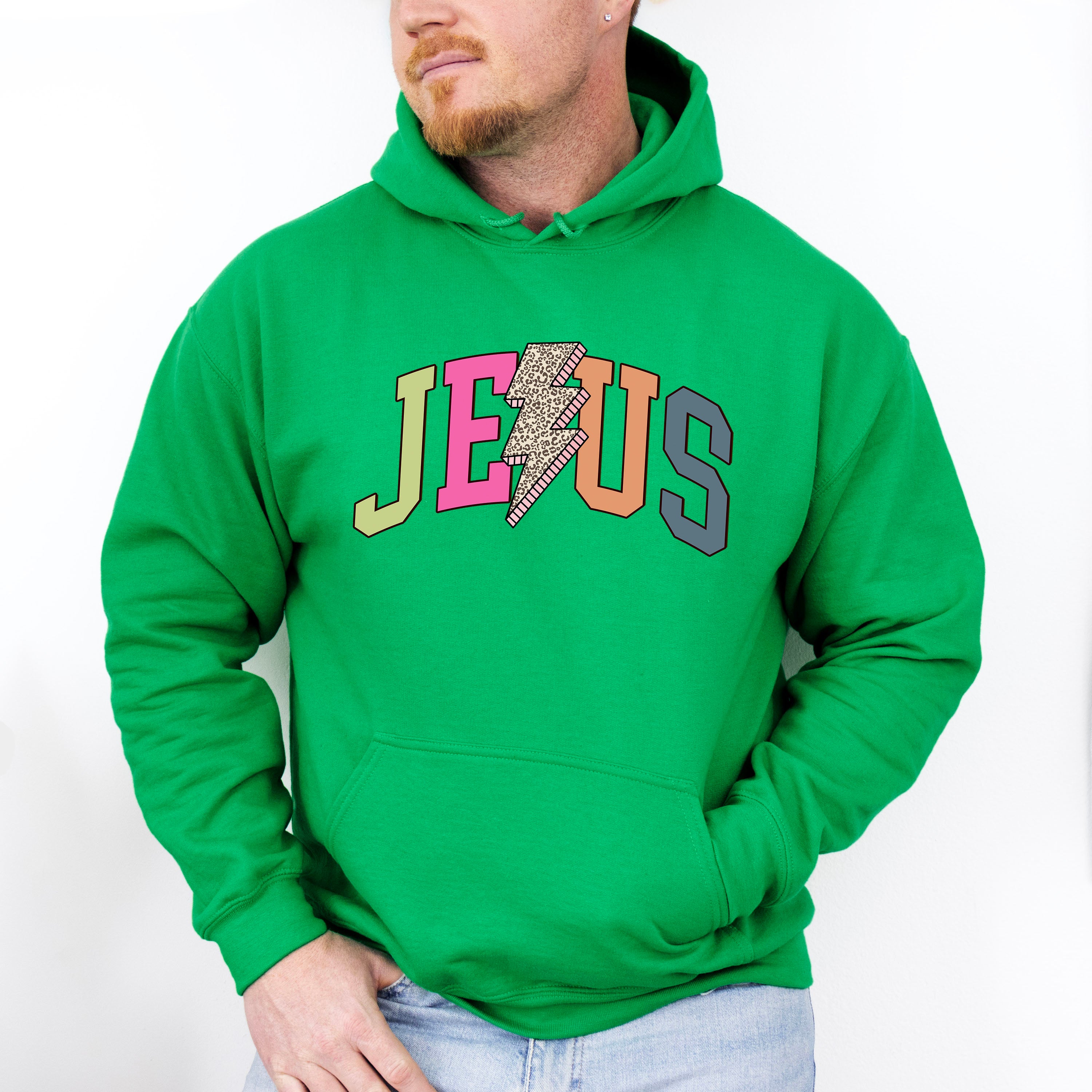Jesus Lightning Bolt Design - Christianity Unisex Crewneck T-Shirt Sweatshirt Hoodie