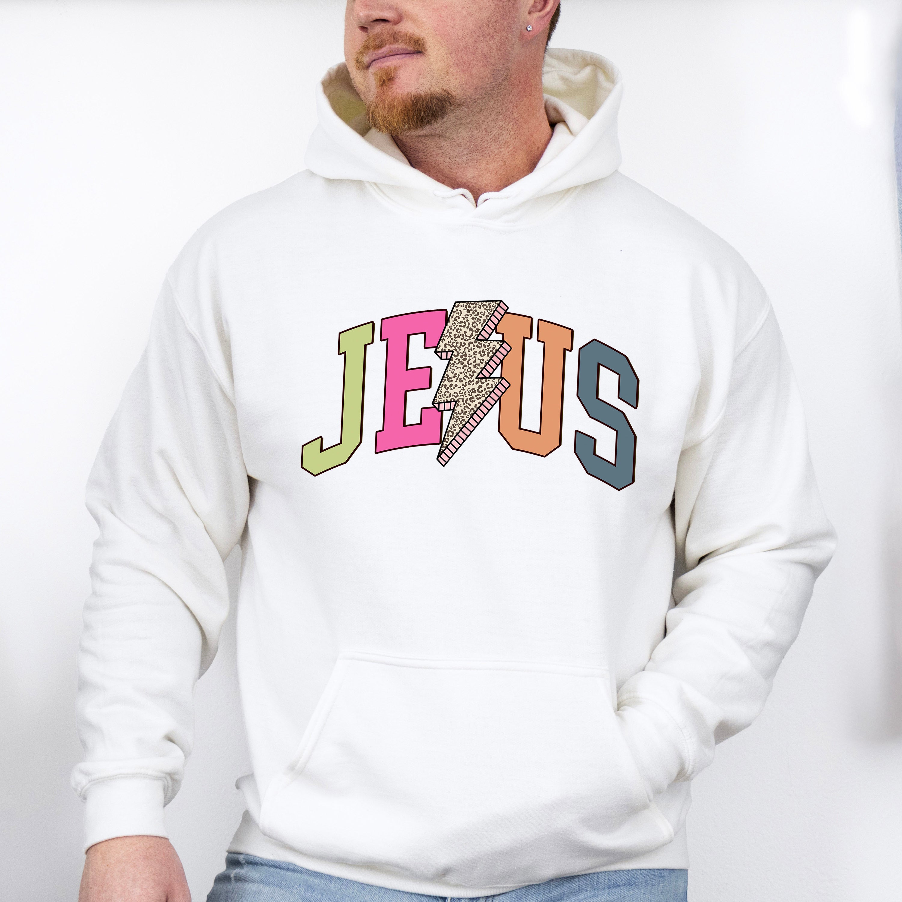 Jesus Lightning Bolt Design - Christianity Unisex Crewneck T-Shirt Sweatshirt Hoodie