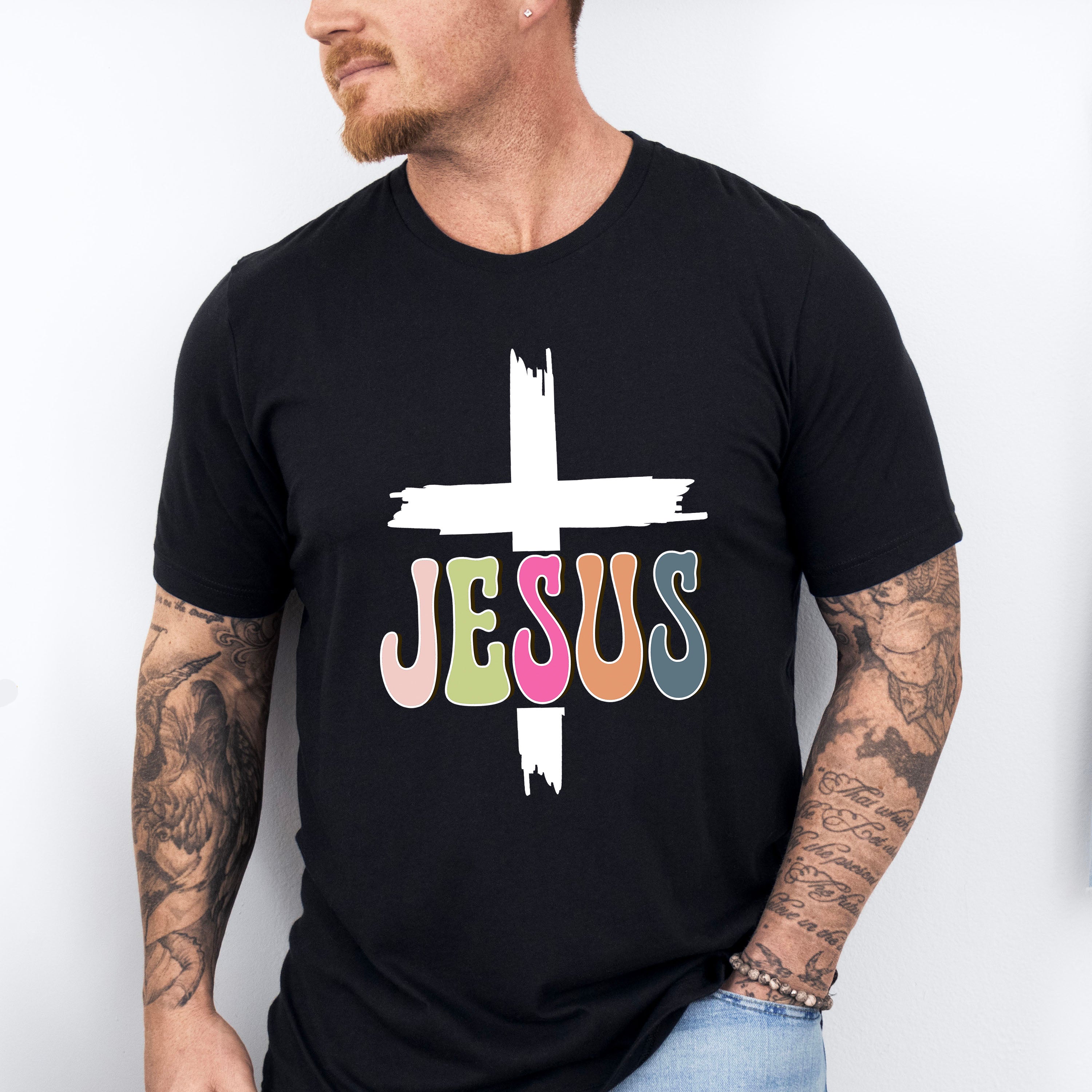 Jesus Cross Design - Christianity Unisex Crewneck T-Shirt Sweatshirt Hoodie