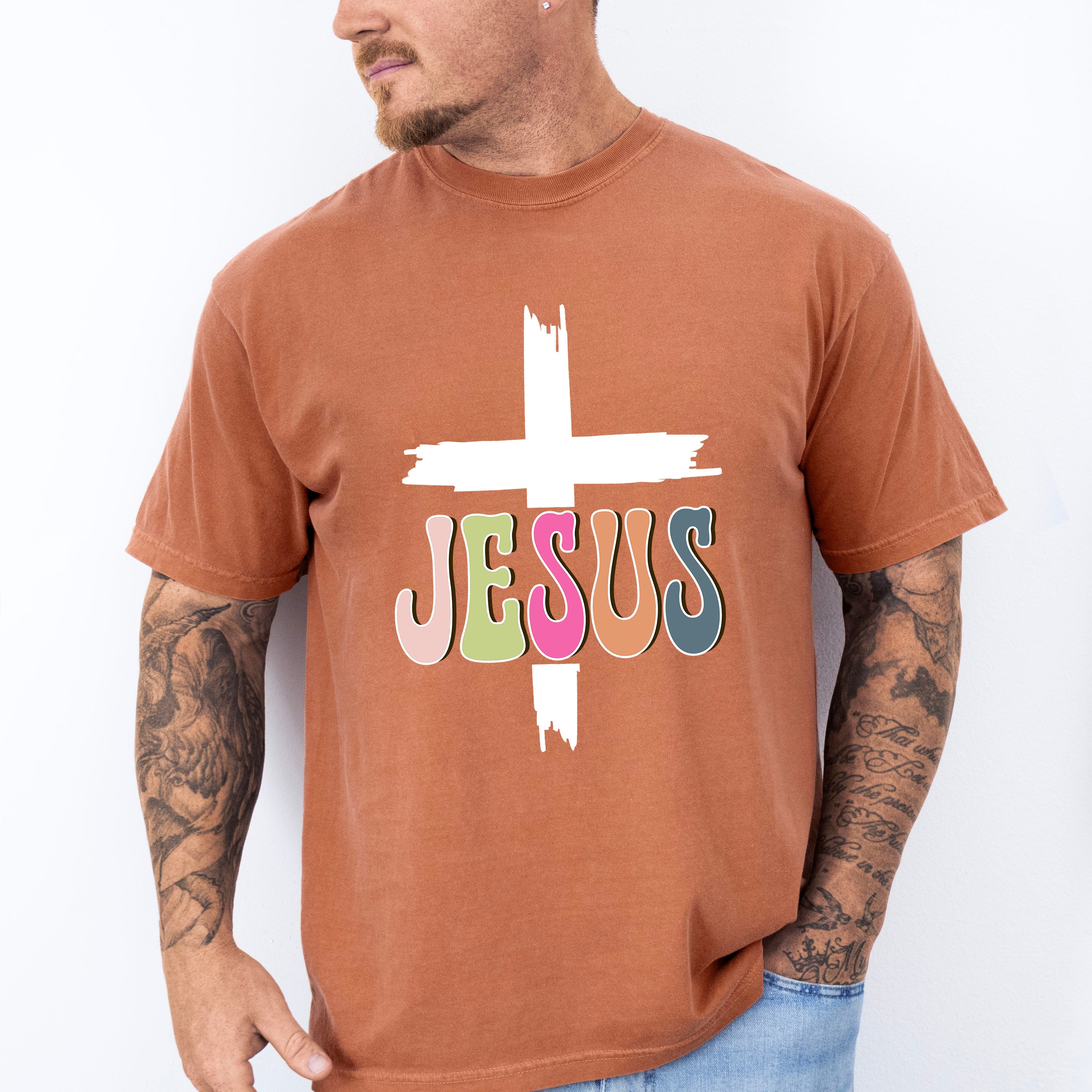 Jesus Cross Design - Christianity Unisex Crewneck T-Shirt Sweatshirt Hoodie
