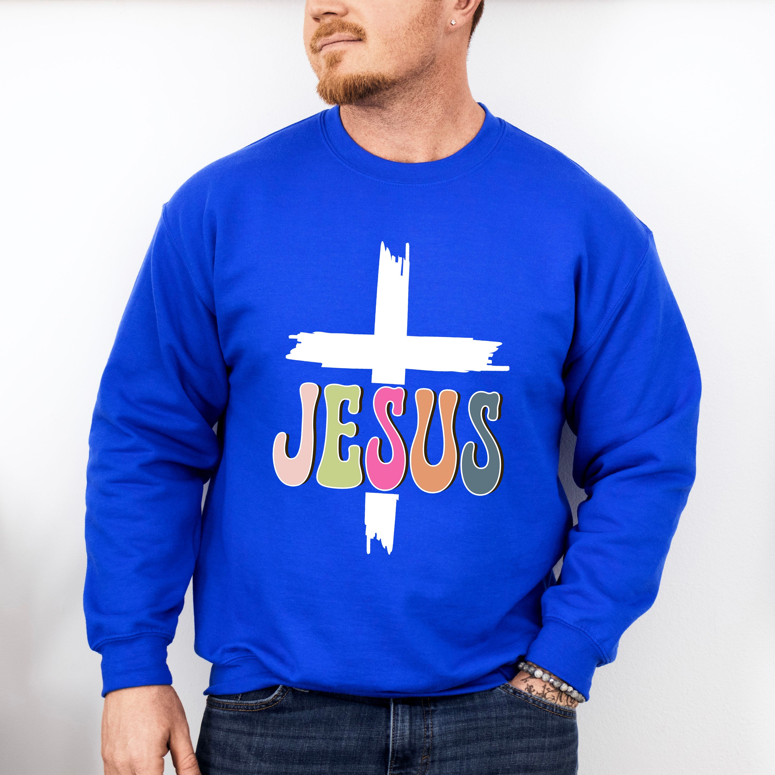 Jesus Cross Design - Christianity Unisex Crewneck T-Shirt Sweatshirt Hoodie
