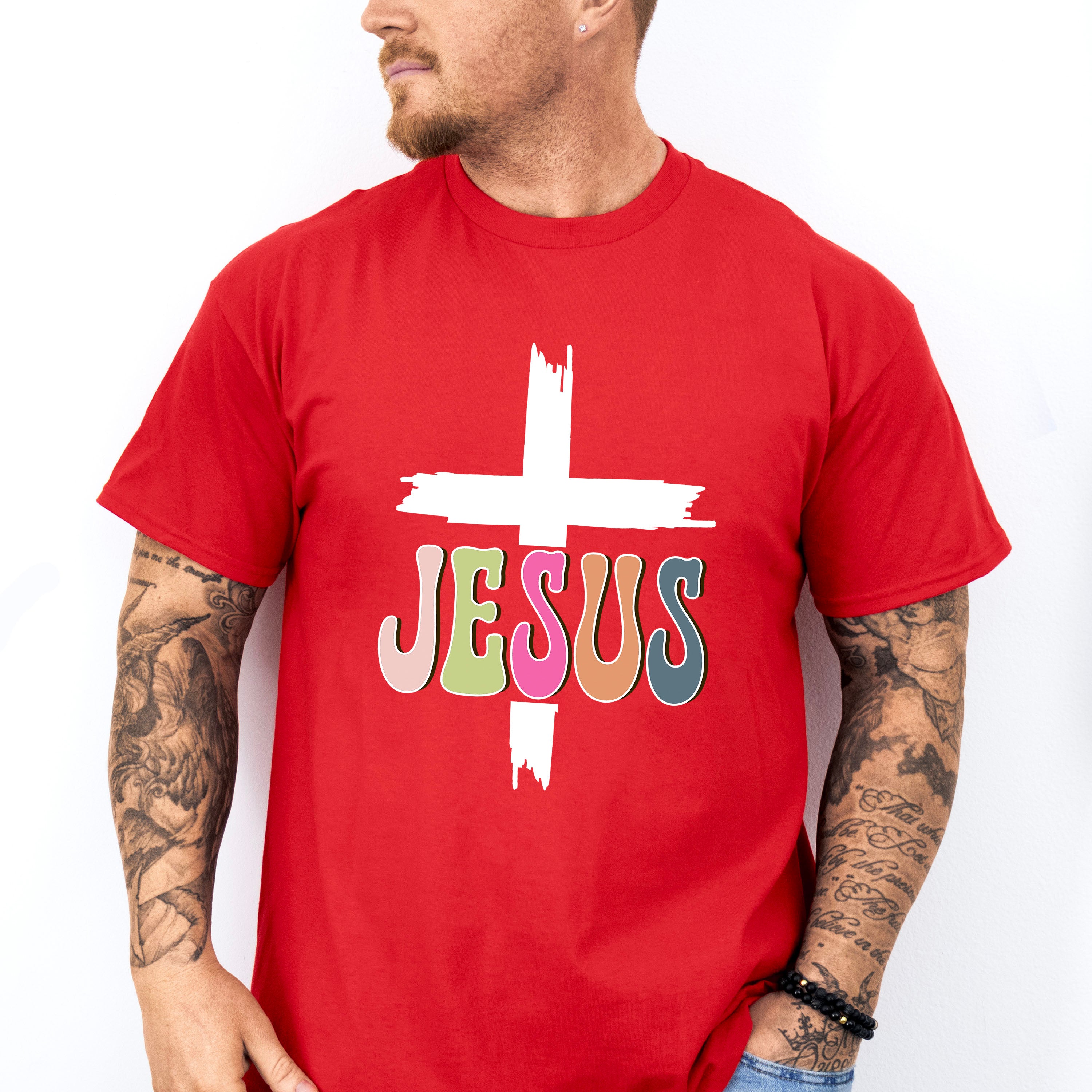 Jesus Cross Design - Christianity Unisex Crewneck T-Shirt Sweatshirt Hoodie