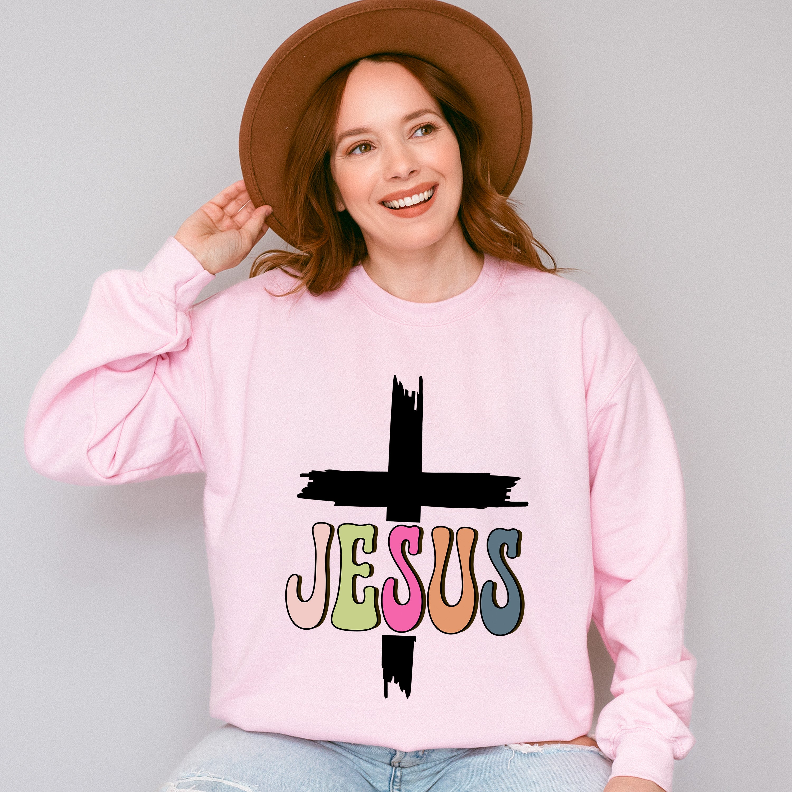 Jesus Cross Design - Christianity Unisex Crewneck T-Shirt Sweatshirt Hoodie