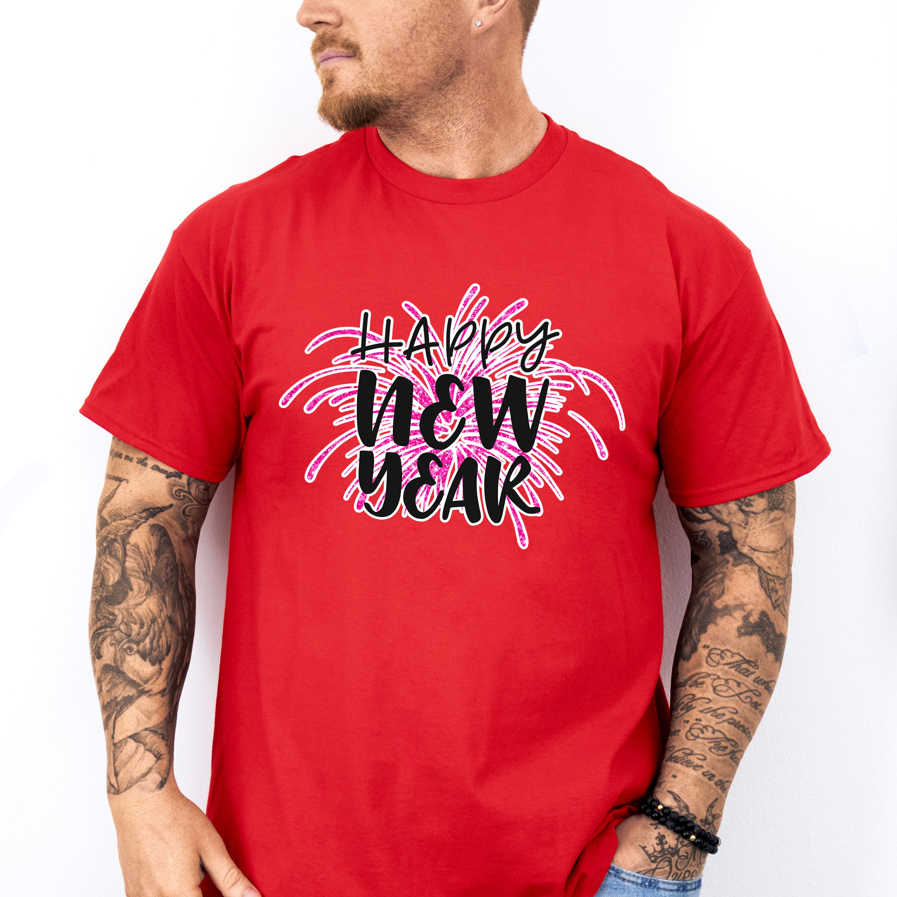 Happy New Year Firework Design - New Years Unisex Crewneck T-Shirt Sweatshirt Hoodie